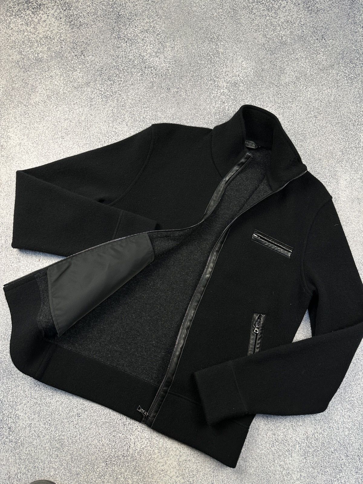 Prada Prada Jacket Wool Cashmere Cardigan Zip Sweater Man Black Size US M / EU 48-50 / 2 - 7 Thumbnail