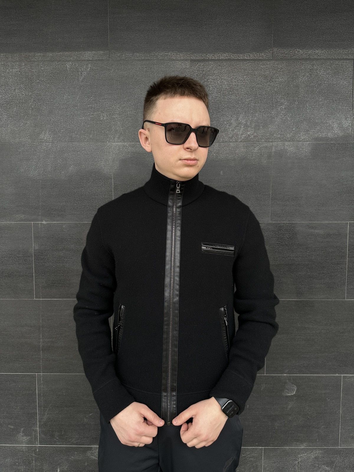 Prada Prada Jacket Wool Cashmere Cardigan Zip Sweater Man Black Size US M / EU 48-50 / 2 - 2 Thumbnail