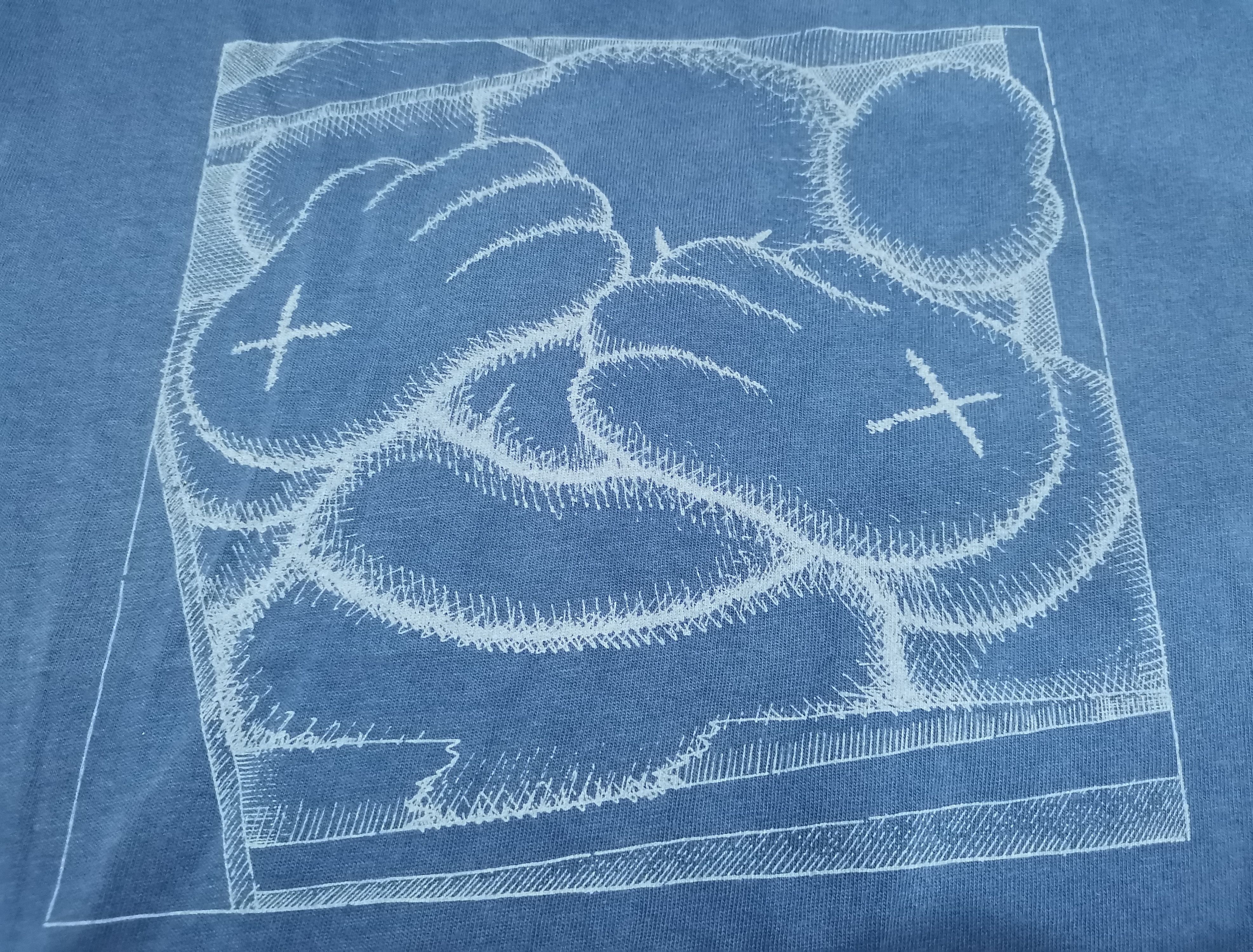 image of Kaws X Uniqlo Collaboration Flayed Tee in Blue, Men's (Size Large)