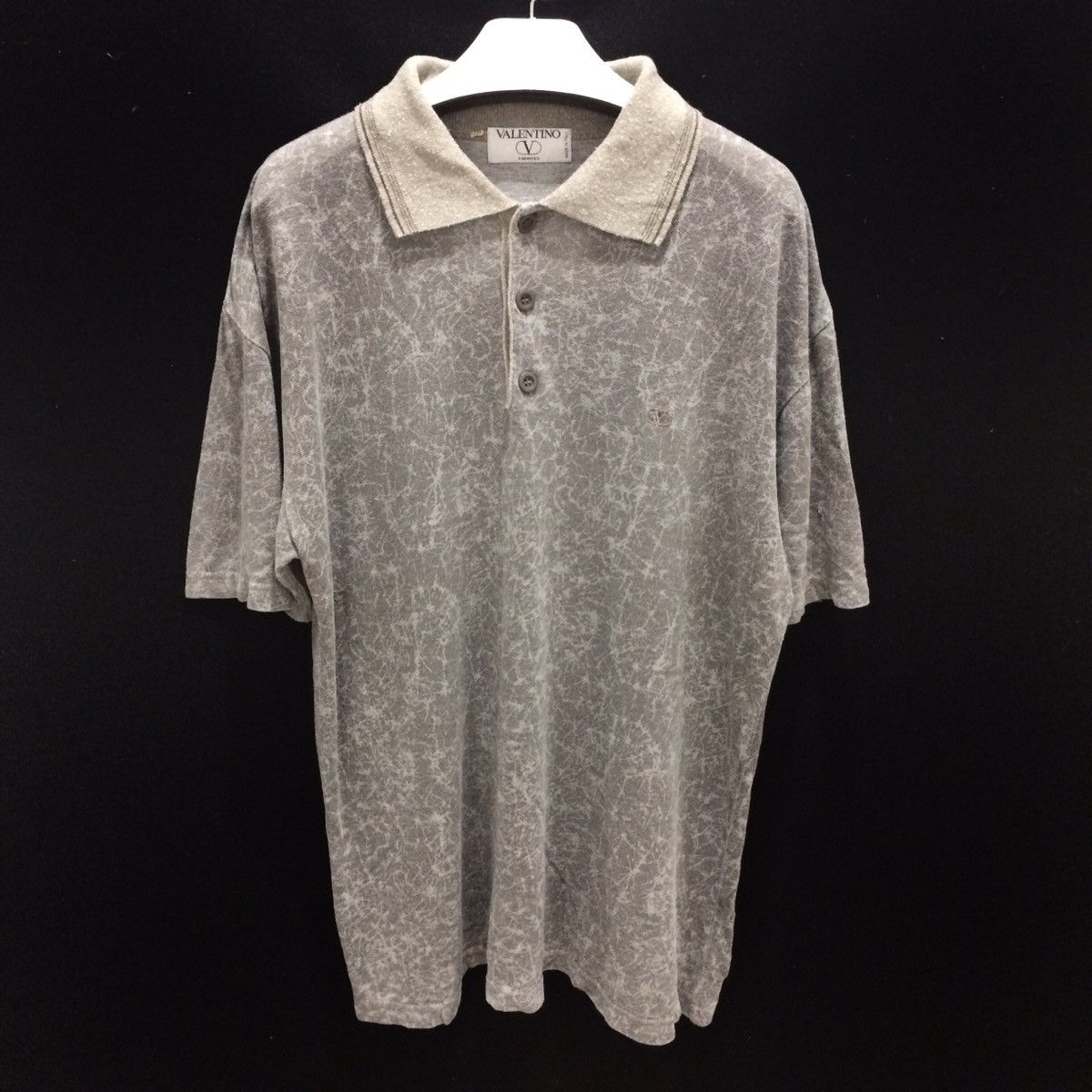 VINTAGE 80s VALENTINO WHITE 100% COTTON POLO SHIRT SIZE L