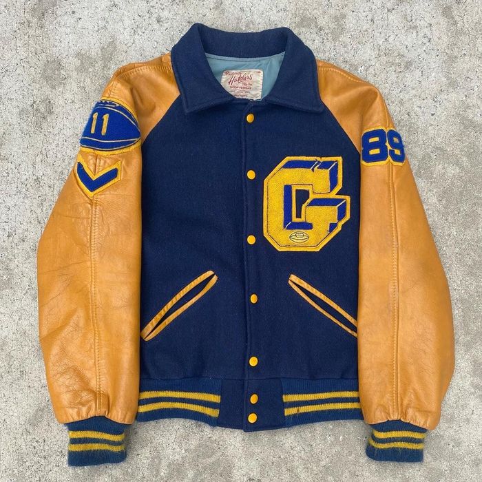 Vintage VINTAGE 1950s VARSITY FOOTBALL LEATHER LETTERMAN JACKET | Grailed