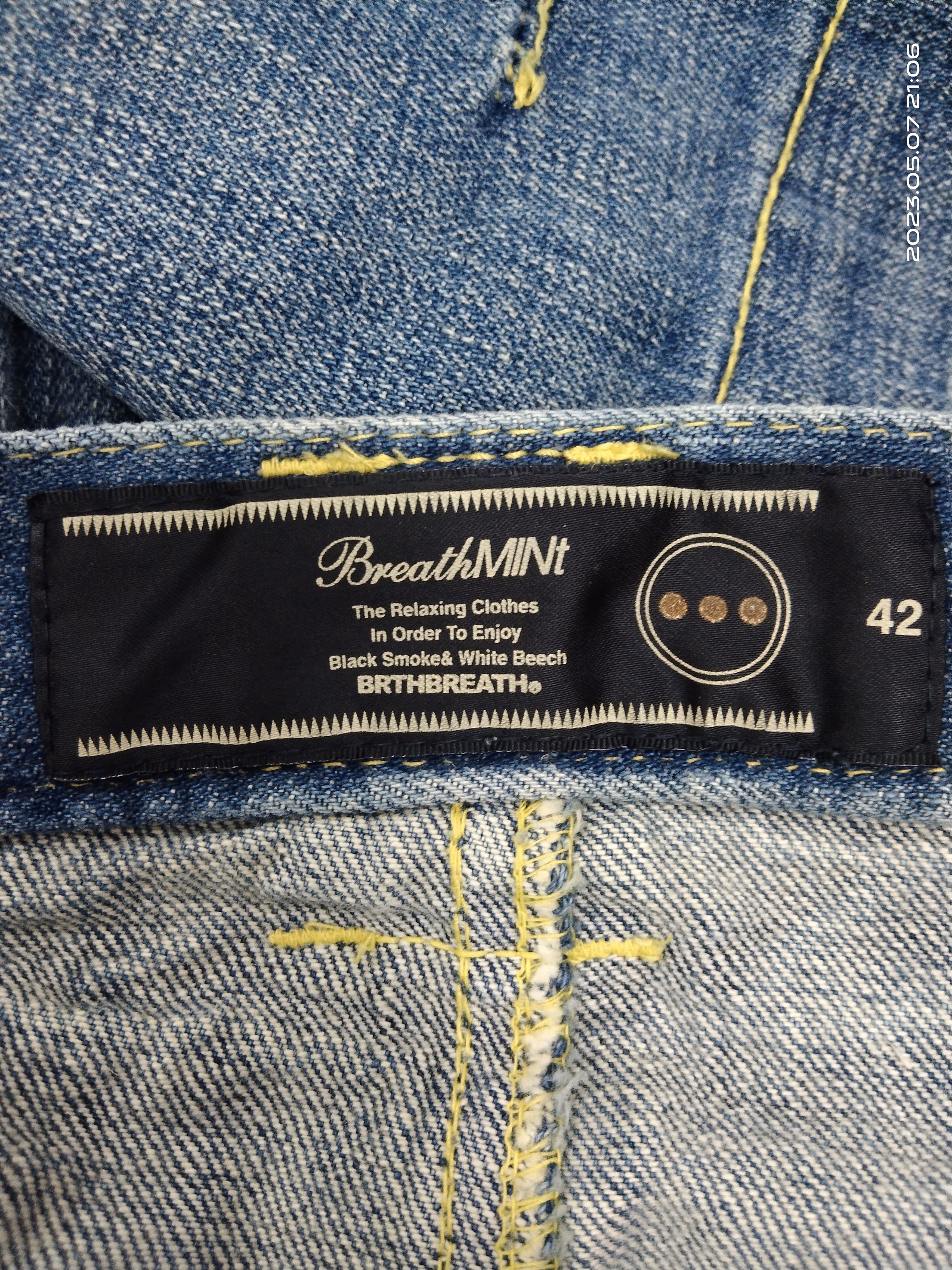 Japanese Brand DiSTRESSED DOUBLE WAIST BREATHMINT DENIM PANTS Size US 32 / EU 48 - 8 Thumbnail