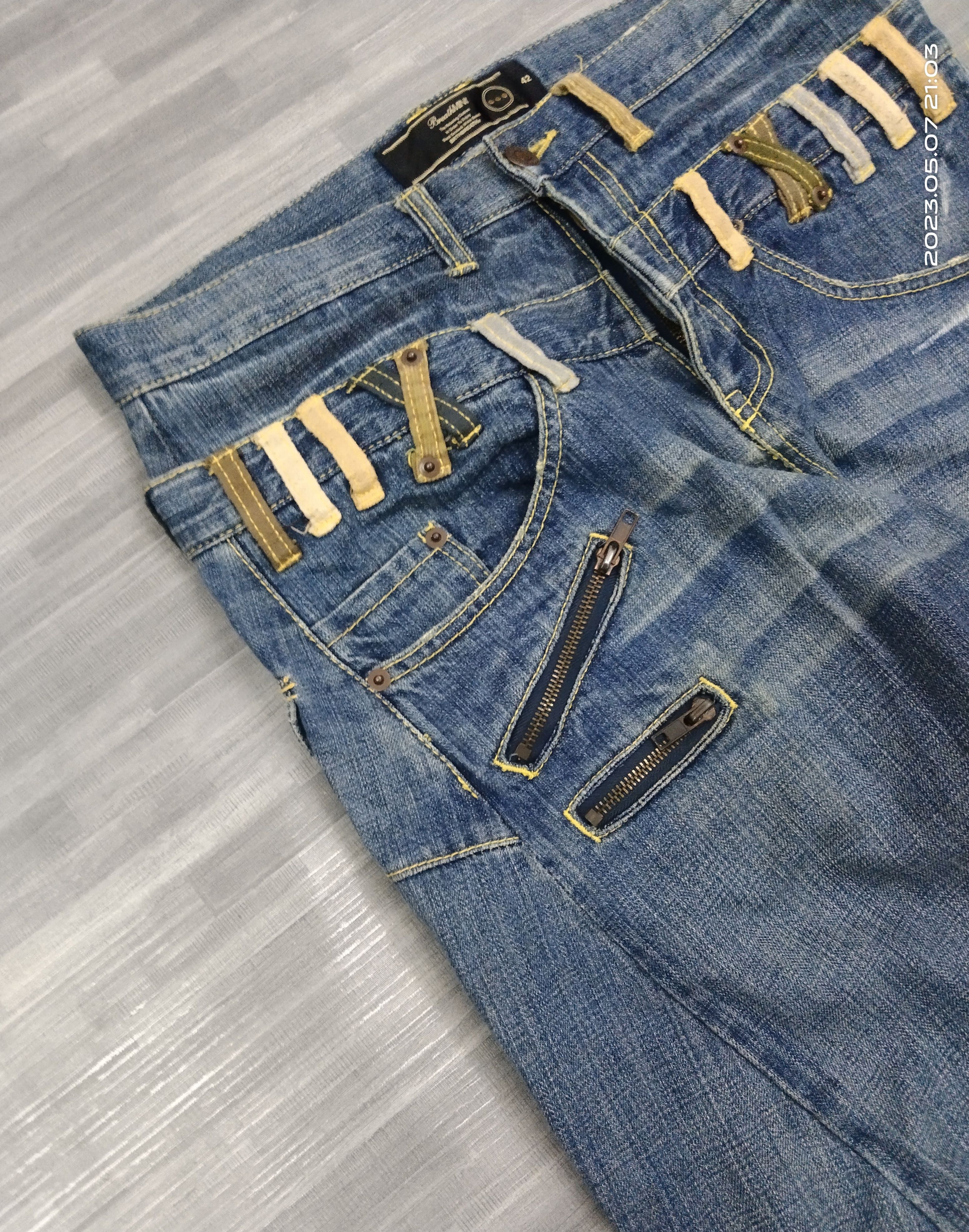 Japanese Brand DiSTRESSED DOUBLE WAIST BREATHMINT DENIM PANTS Size US 32 / EU 48 - 5 Thumbnail