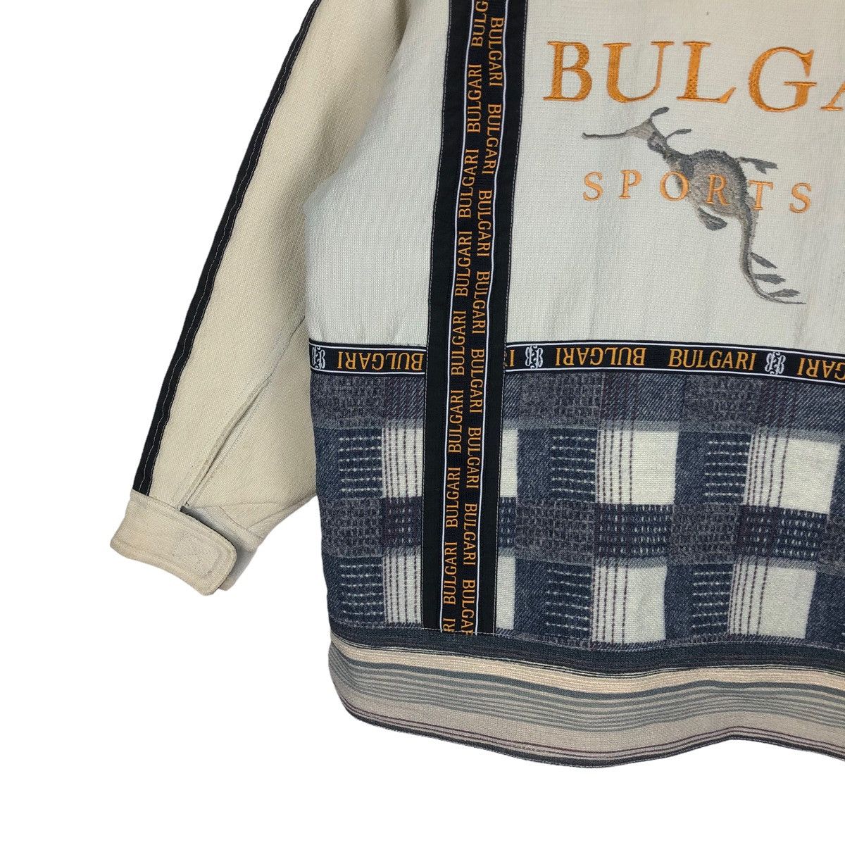 Bvlgari 🔥Rare Vtg Bulgari Spellout Hooded Jacket Pacthwork Style Size US XL / EU 56 / 4 - 10 Thumbnail