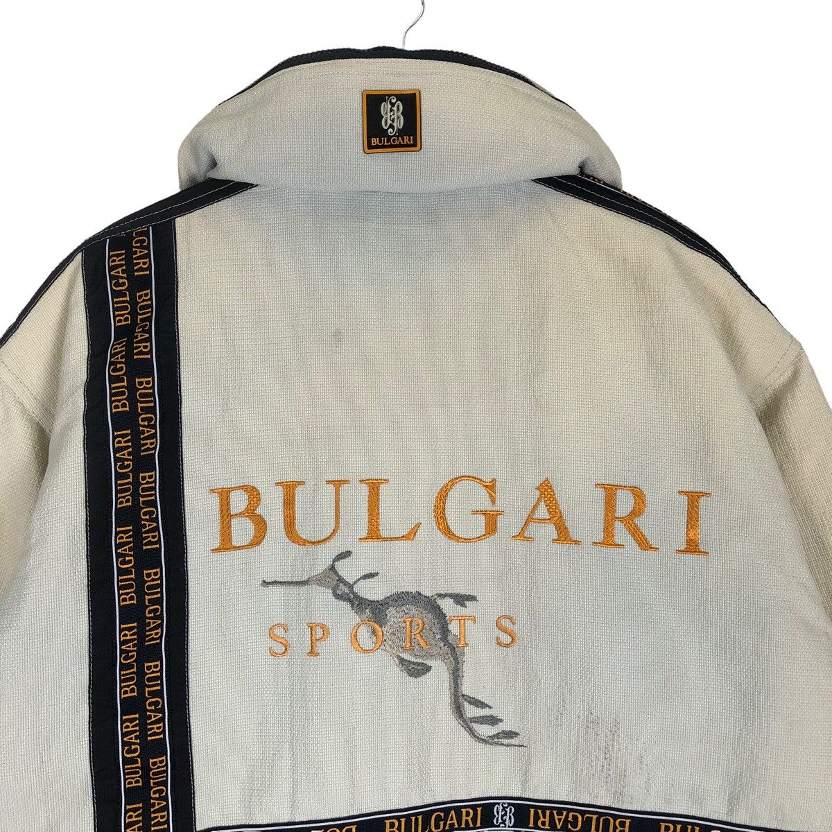 Bvlgari 🔥Rare Vtg Bulgari Spellout Hooded Jacket Pacthwork Style Size US XL / EU 56 / 4 - 9 Thumbnail