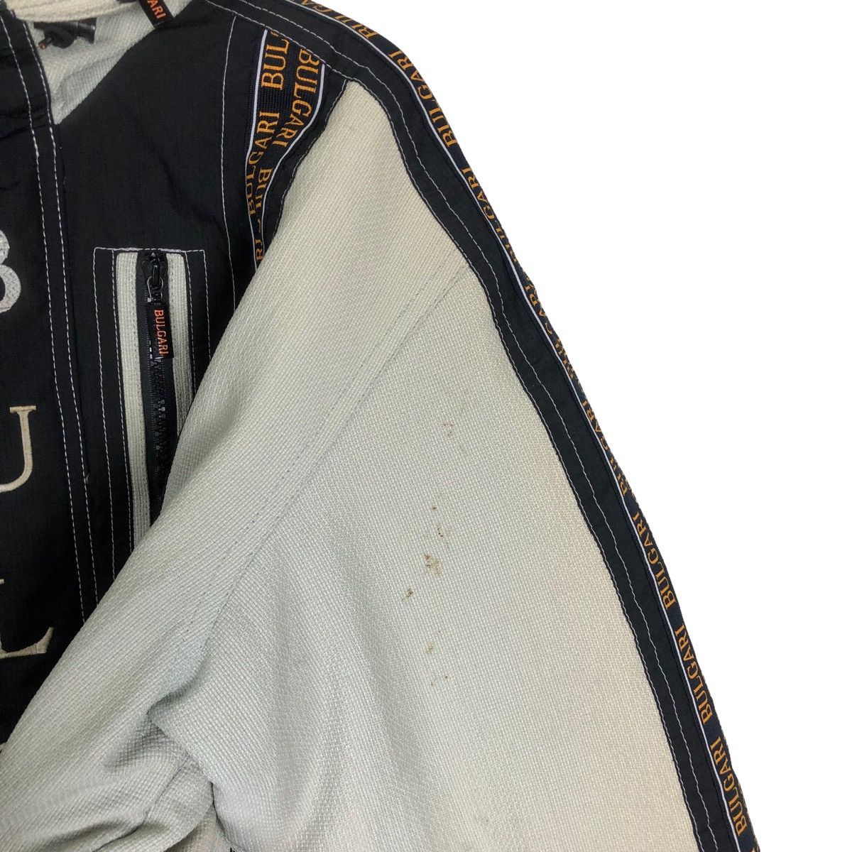 Bvlgari 🔥Rare Vtg Bulgari Spellout Hooded Jacket Pacthwork Style Size US XL / EU 56 / 4 - 12 Thumbnail