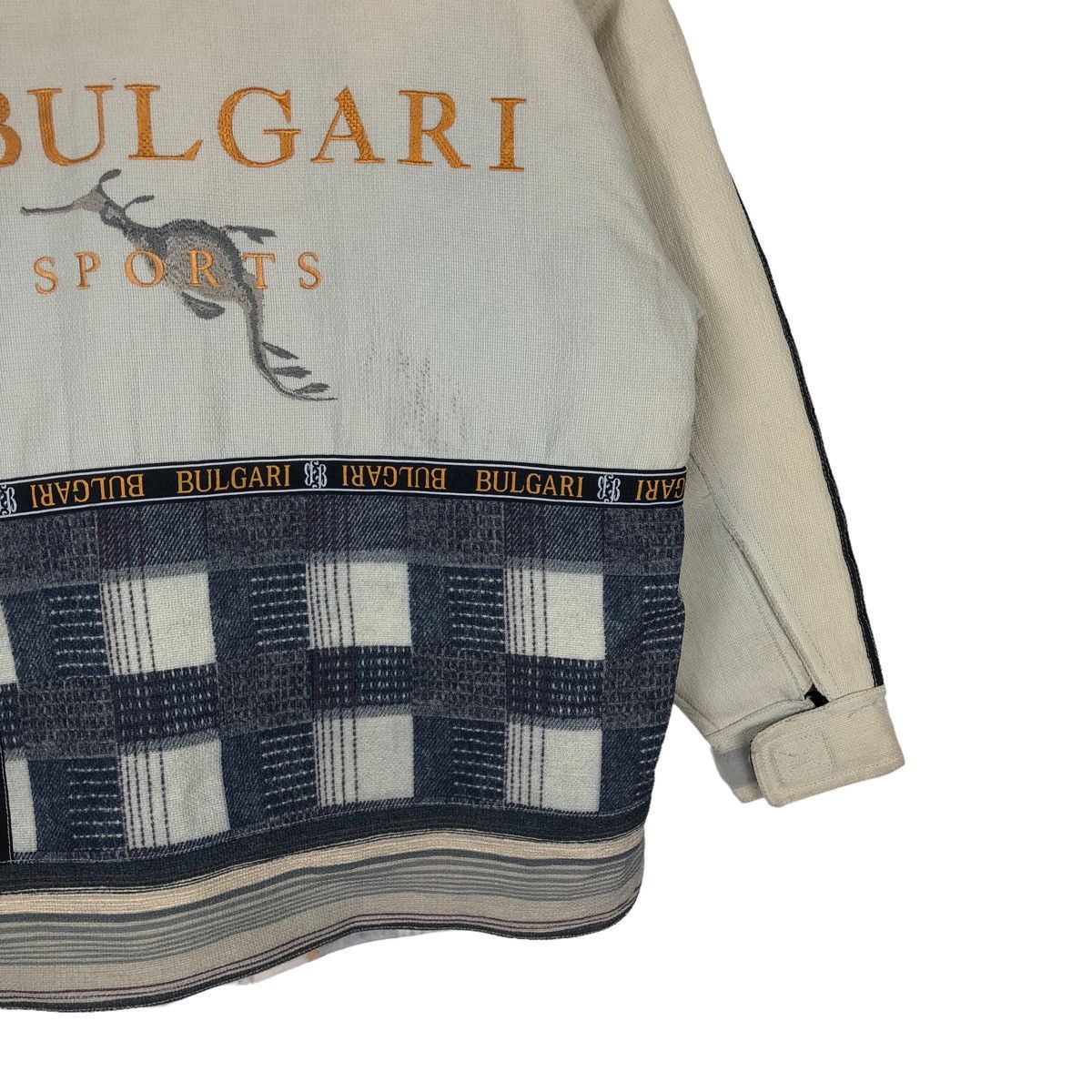 Bvlgari 🔥Rare Vtg Bulgari Spellout Hooded Jacket Pacthwork Style Size US XL / EU 56 / 4 - 11 Thumbnail
