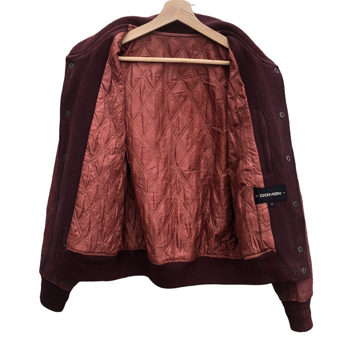 Japanese Brand Vintage domon fiocchi italy Leather Sleeve varsity jacket Size US M / EU 48-50 / 2 - 5 Thumbnail