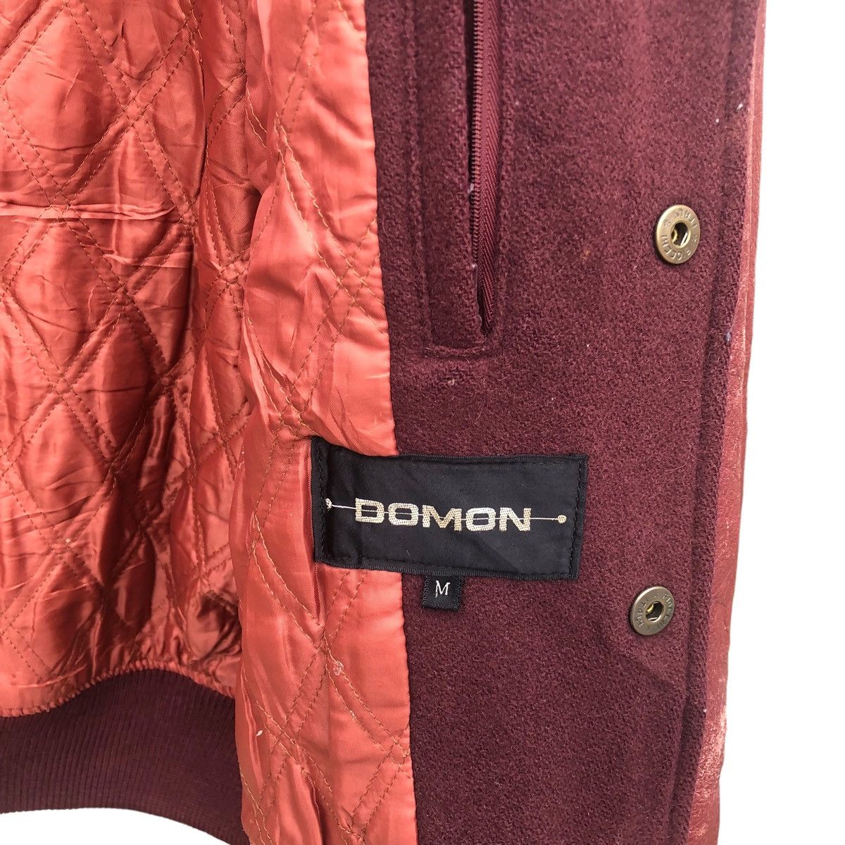 Japanese Brand Vintage domon fiocchi italy Leather Sleeve varsity jacket Size US M / EU 48-50 / 2 - 9 Thumbnail