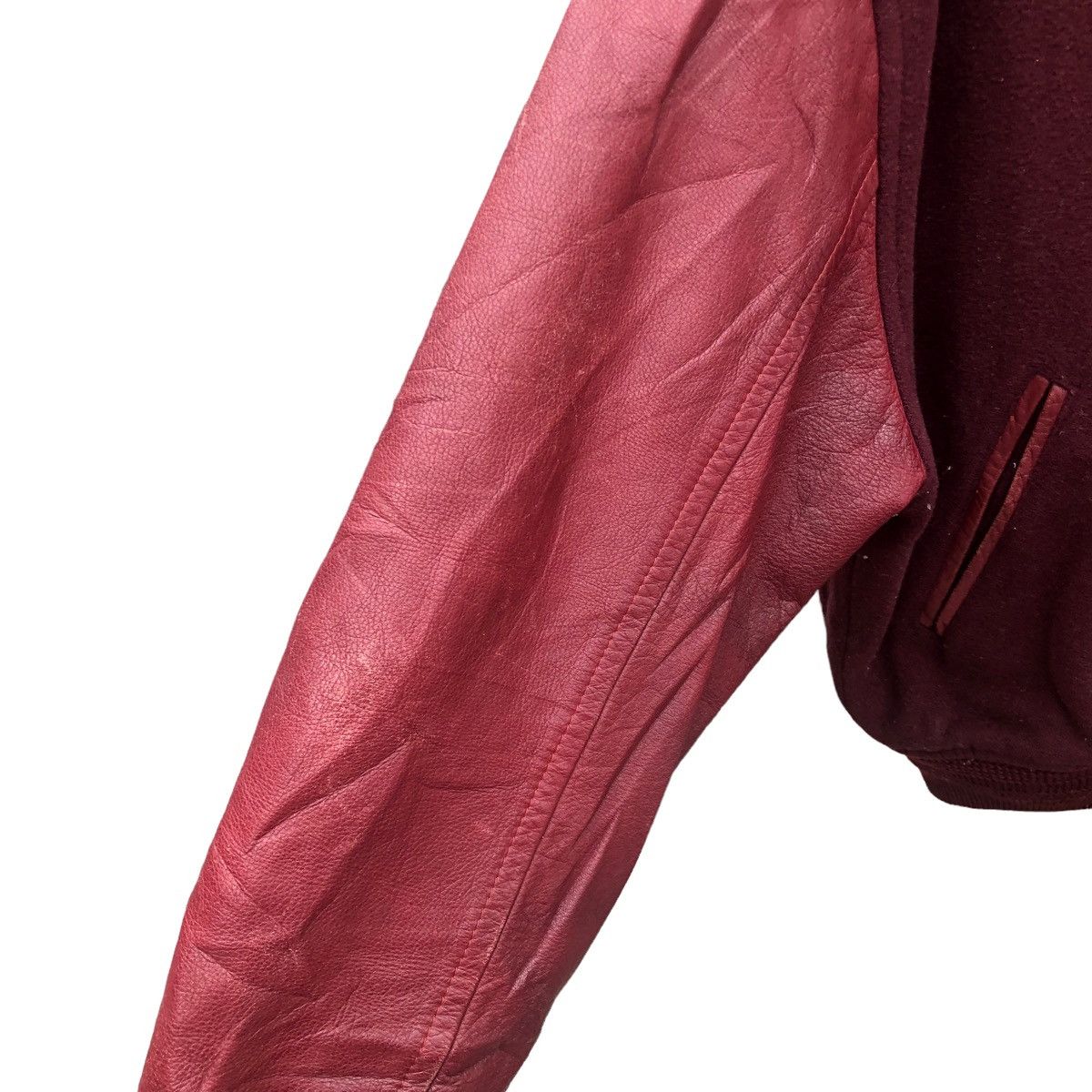 Japanese Brand Vintage domon fiocchi italy Leather Sleeve varsity jacket Size US M / EU 48-50 / 2 - 8 Thumbnail