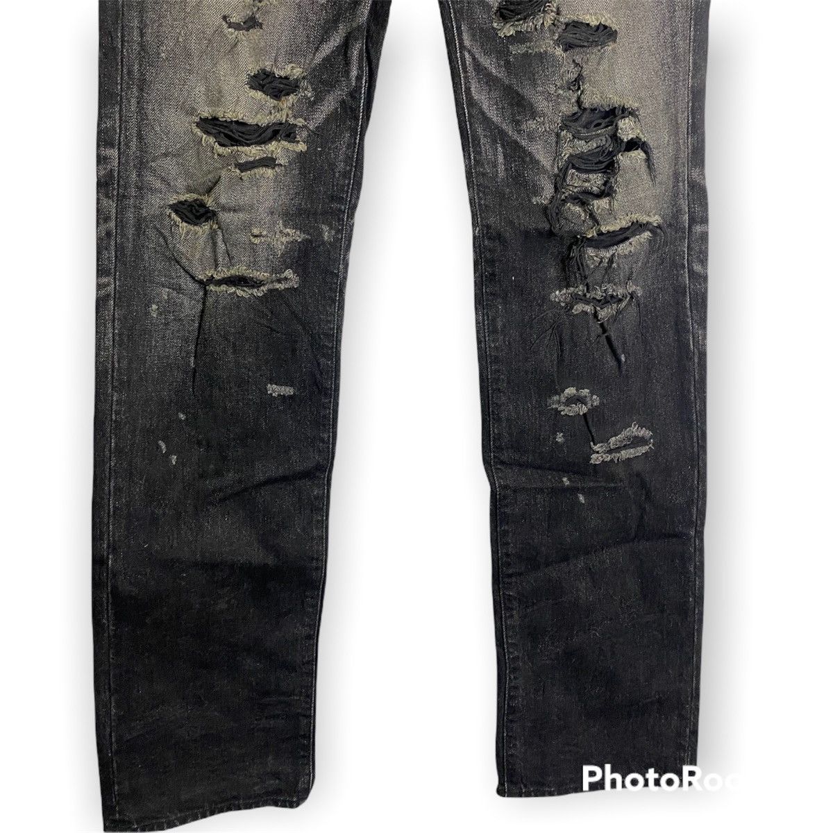 Japanese Brand × Roen Roen Distressed Black Denim Size US 32 / EU 48 - 3 Thumbnail