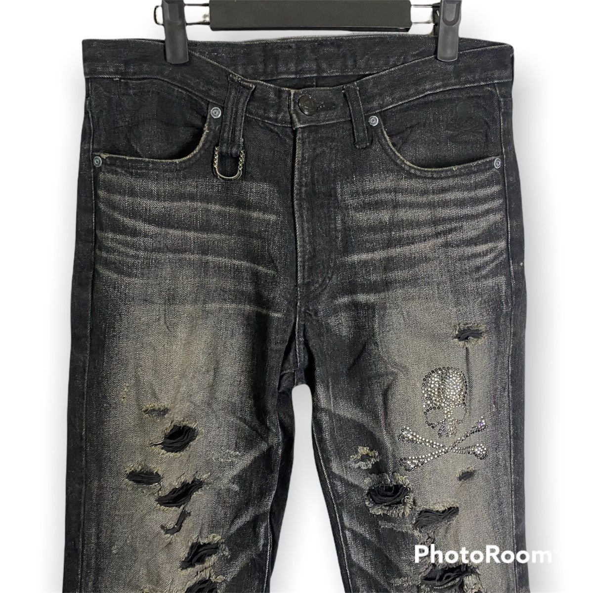 Japanese Brand × Roen Roen Distressed Black Denim Size US 32 / EU 48 - 2 Thumbnail
