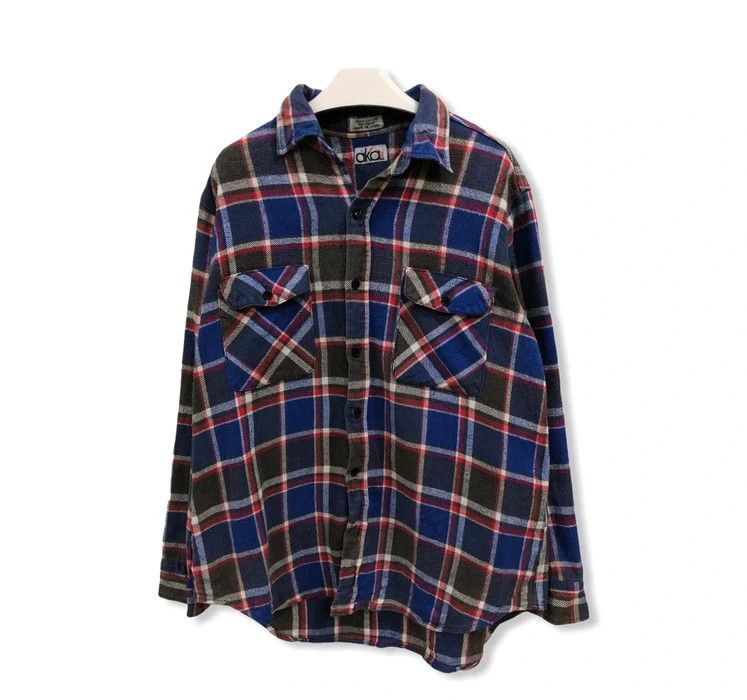 Flannel × Vintage Vintage Aka Bay Plaid Tartan Flannel Shirt 👕 Size US L / EU 52-54 / 3 - 1 Thumbnail