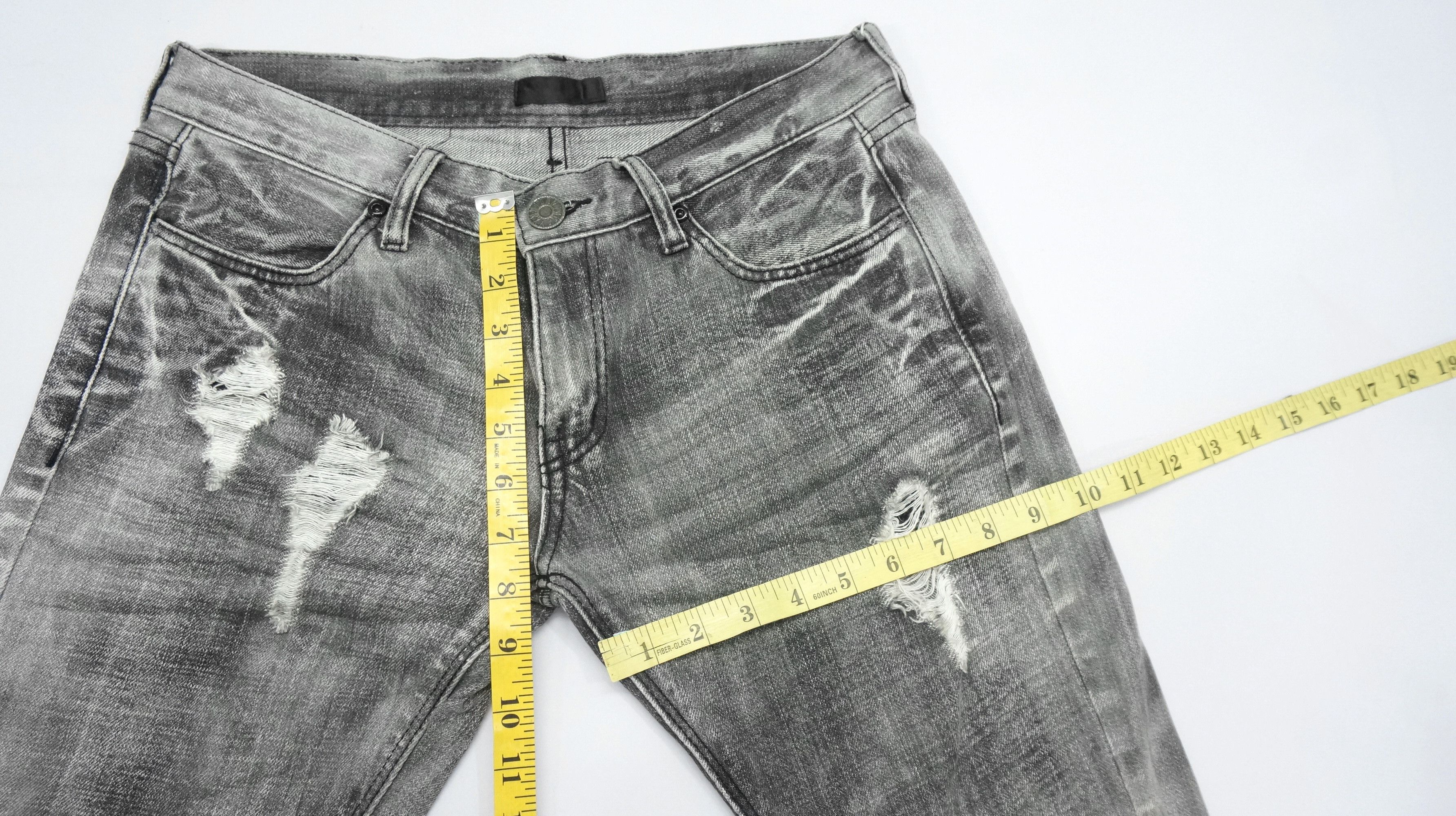 Japanese Brand VTG FLARE 🔥 BLACK BACCARA Distressed Smoke Acid Wash Jeans Size US 28 / EU 44 - 12 Thumbnail