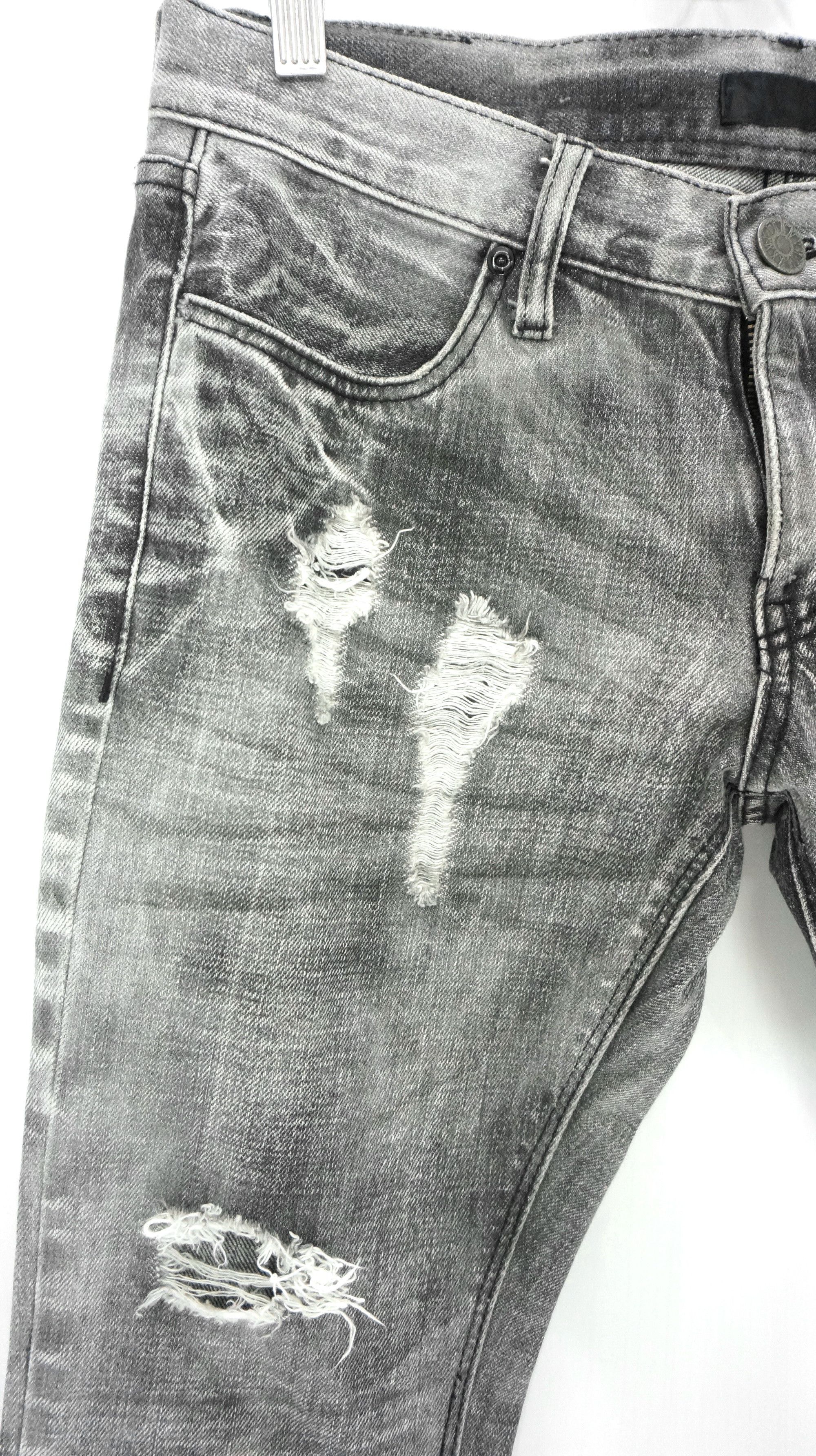 Japanese Brand VTG FLARE 🔥 BLACK BACCARA Distressed Smoke Acid Wash Jeans Size US 28 / EU 44 - 3 Thumbnail