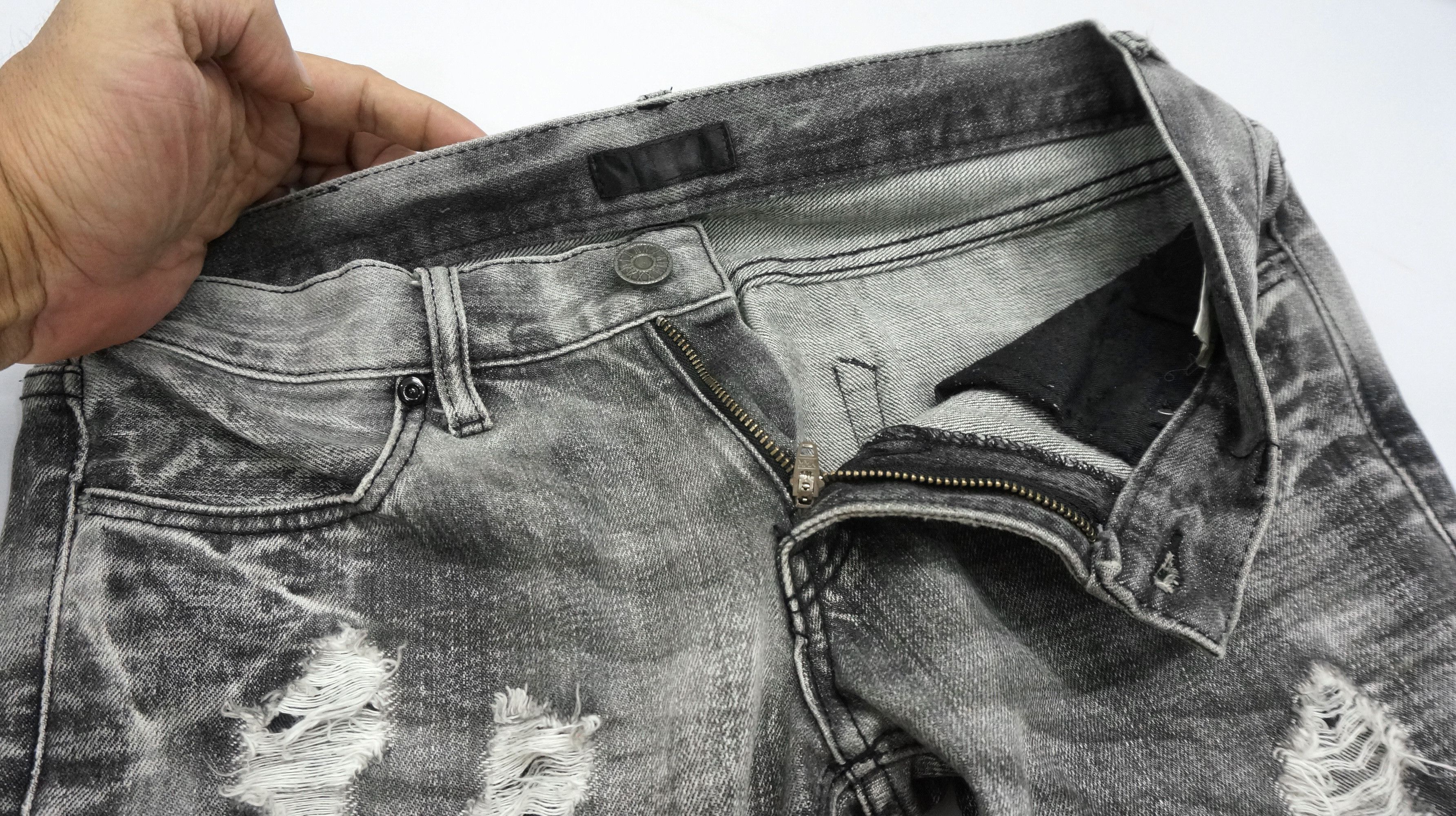 Japanese Brand VTG FLARE 🔥 BLACK BACCARA Distressed Smoke Acid Wash Jeans Size US 28 / EU 44 - 16 Thumbnail