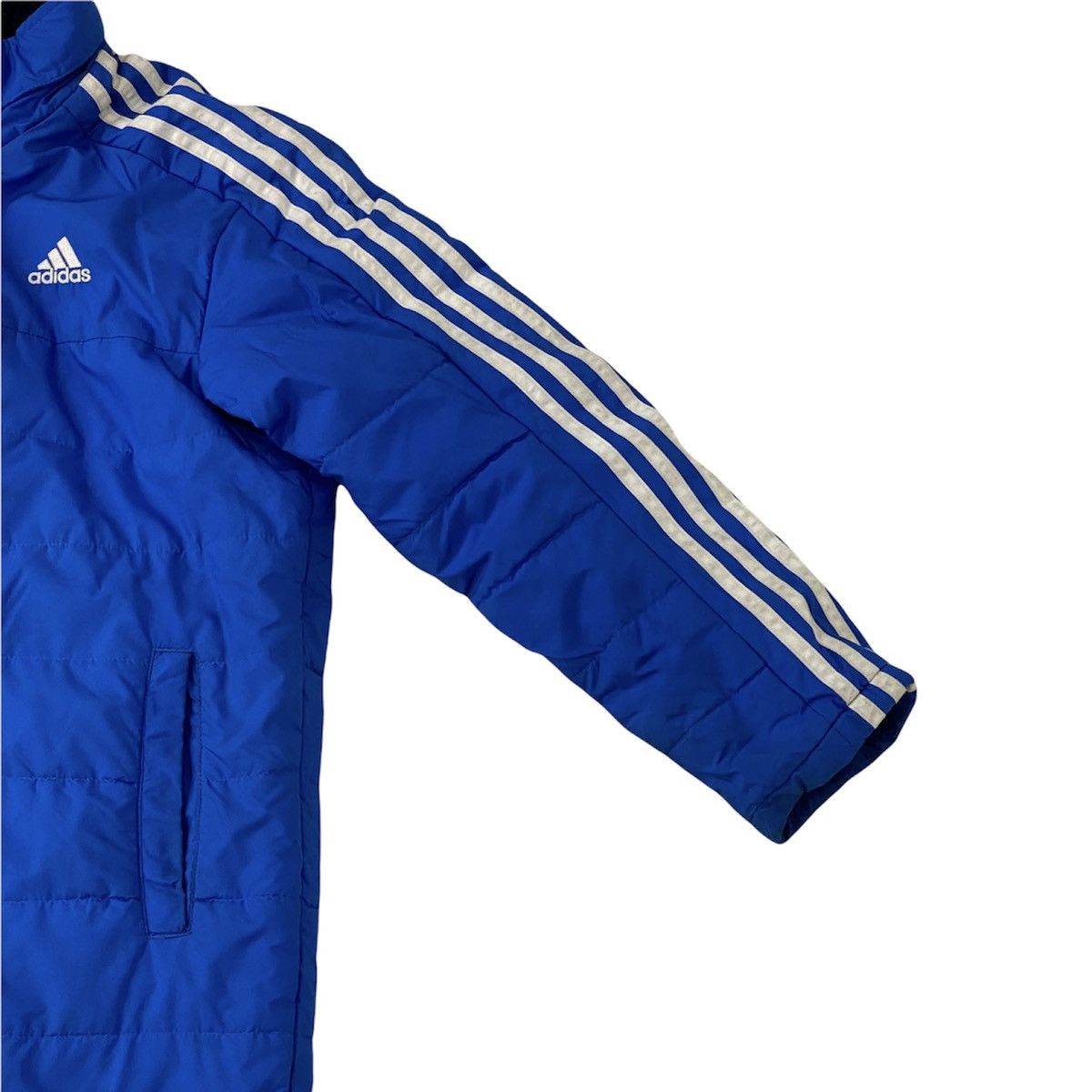 Adidas Adidas 3 Stripes Blue Padded Long Jacket Size US M / EU 48-50 / 2 - 4 Thumbnail