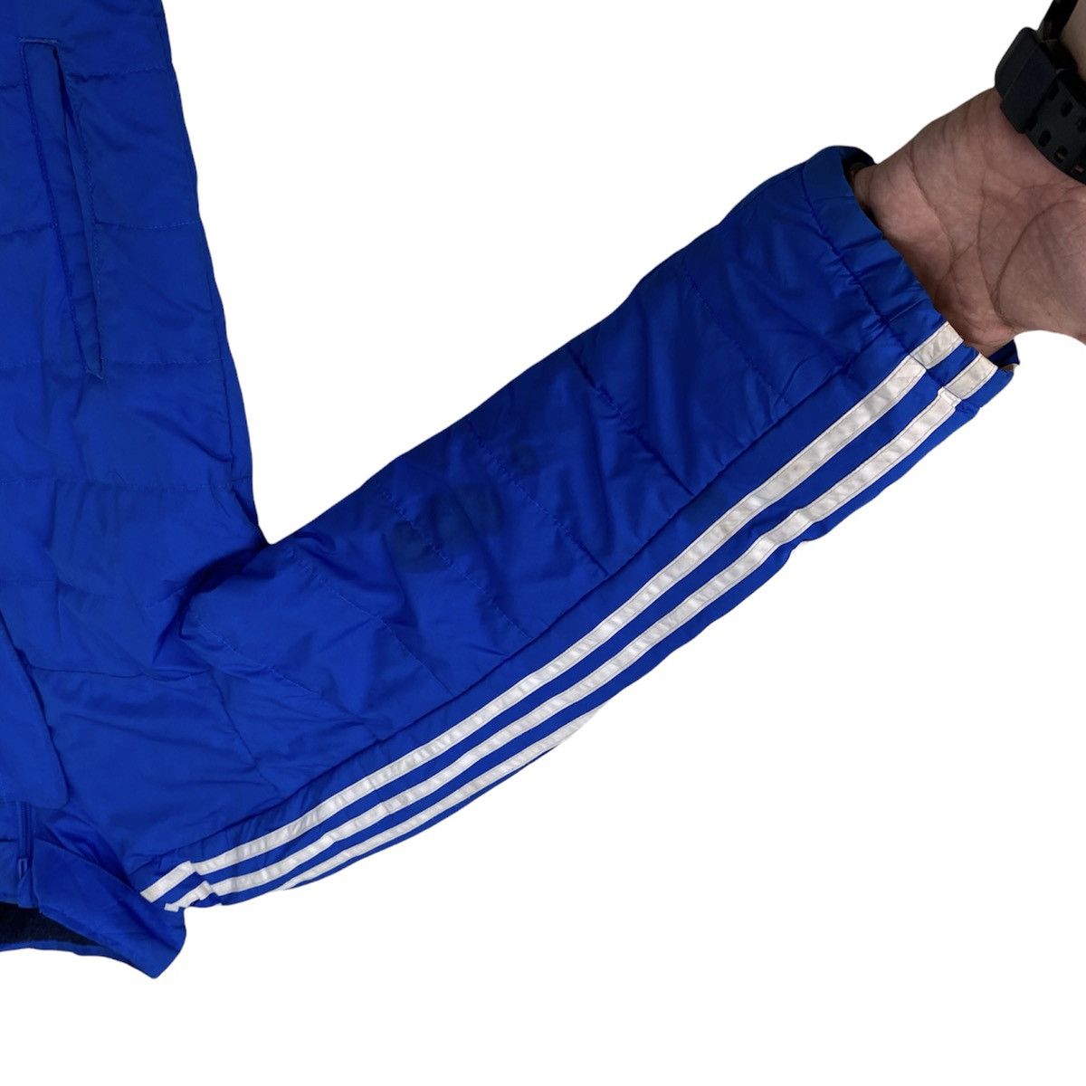 Adidas Adidas 3 Stripes Blue Padded Long Jacket Size US M / EU 48-50 / 2 - 7 Thumbnail