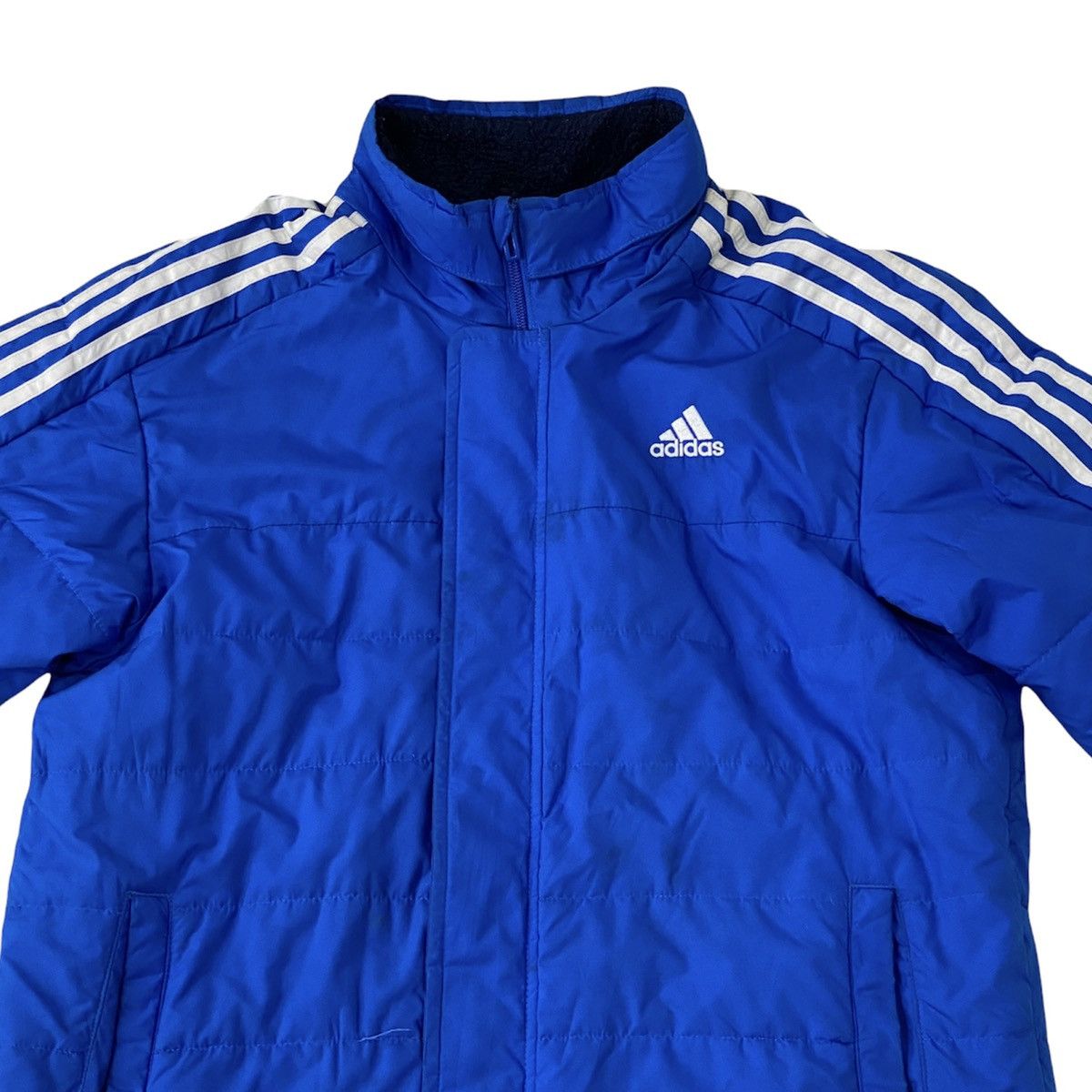 Adidas Adidas 3 Stripes Blue Padded Long Jacket Size US M / EU 48-50 / 2 - 3 Thumbnail