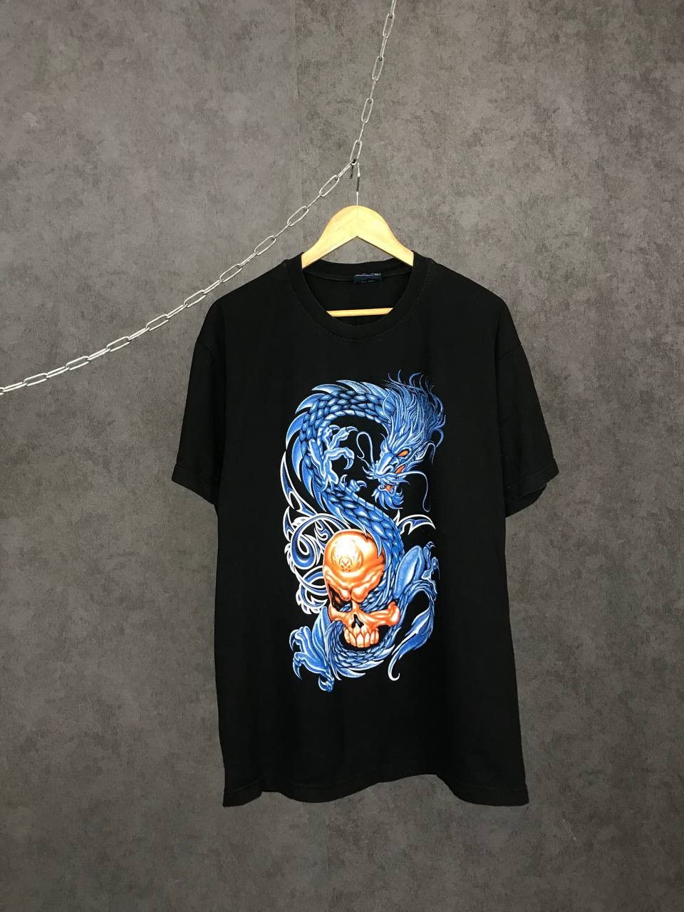 Vintage Dragon skulls Japanese rock vintage overprinted tee Size US XL / EU 56 / 4 - 1 Thumbnail