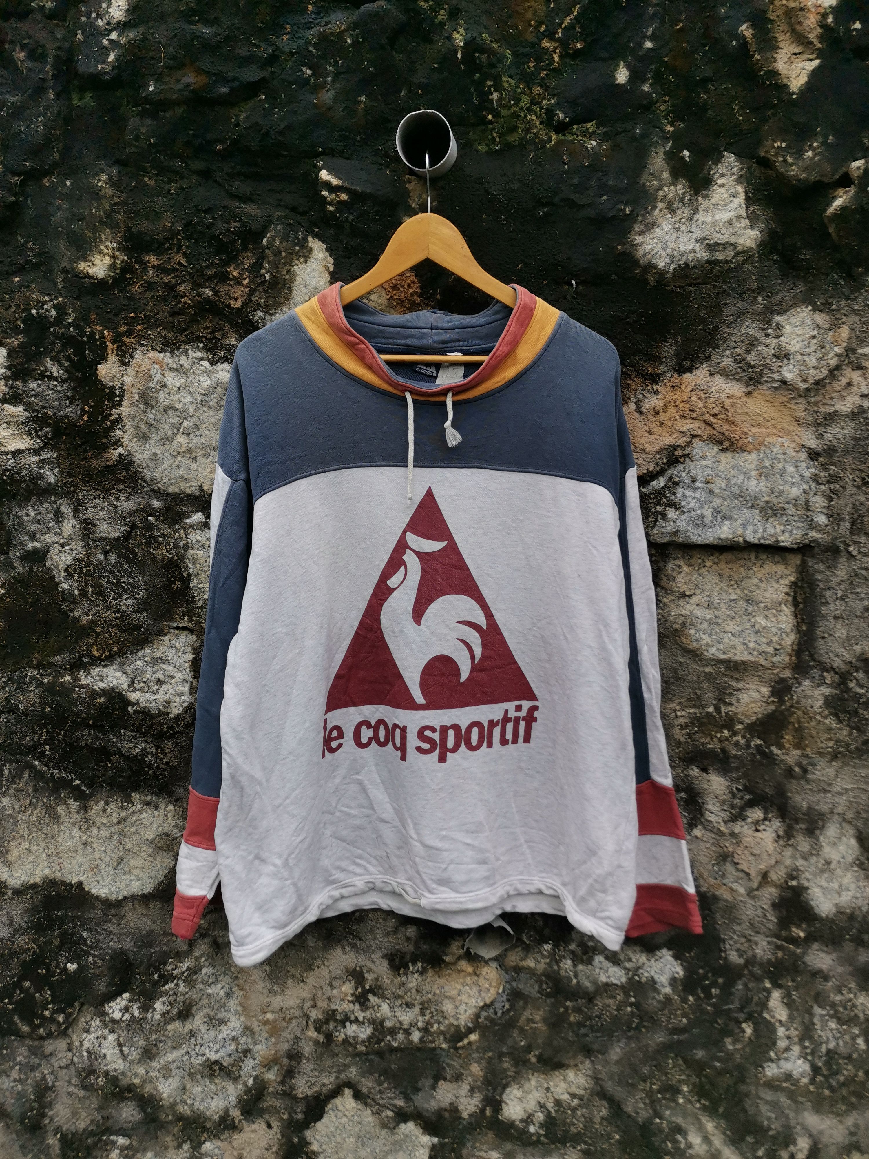 Japanese Brand Trashed Vintage 90s Le Coq Sportif Big Logo Sun Faded Size US M / EU 48-50 / 2 - 1 Thumbnail
