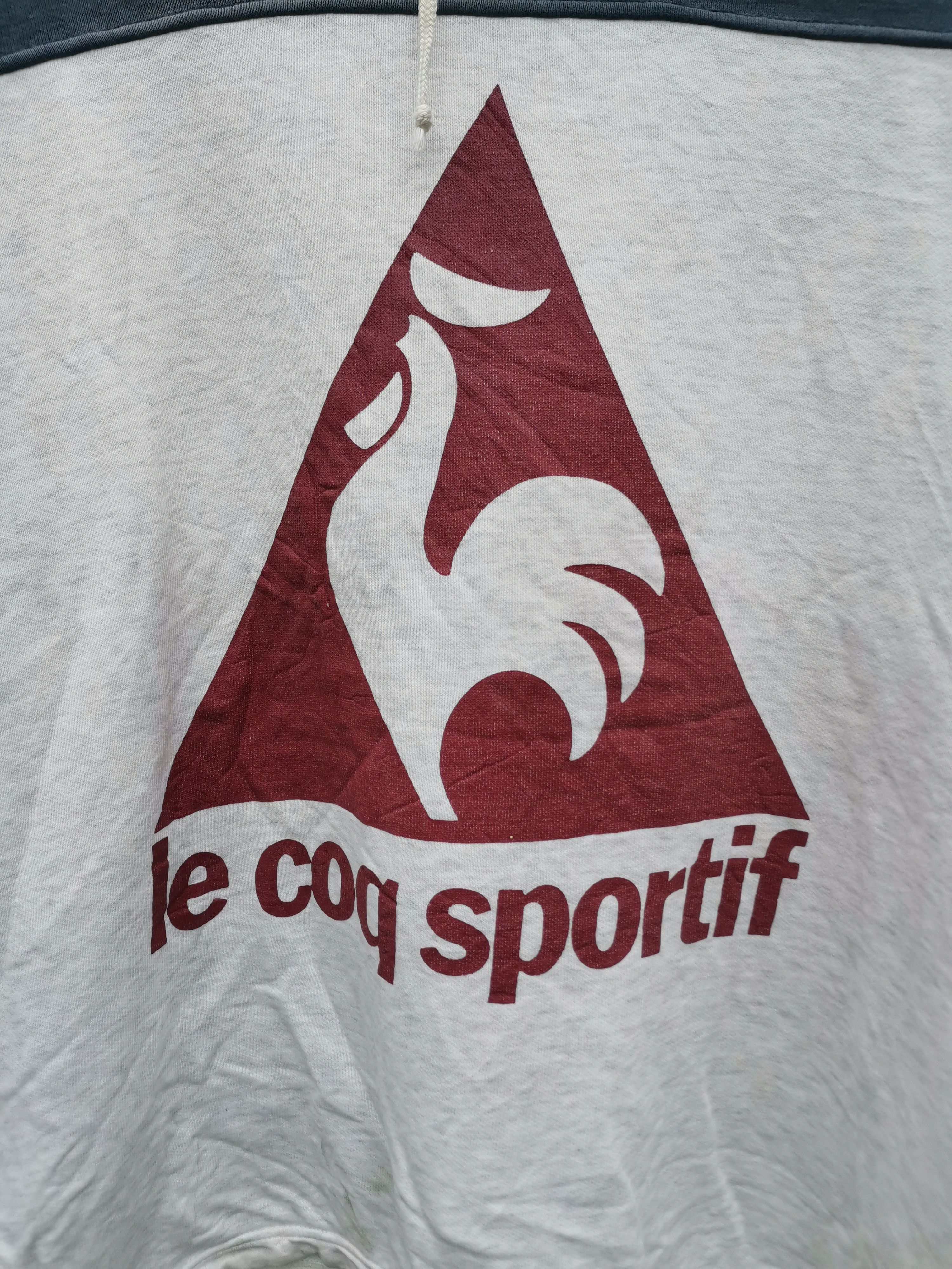 Japanese Brand Trashed Vintage 90s Le Coq Sportif Big Logo Sun Faded Size US M / EU 48-50 / 2 - 2 Thumbnail