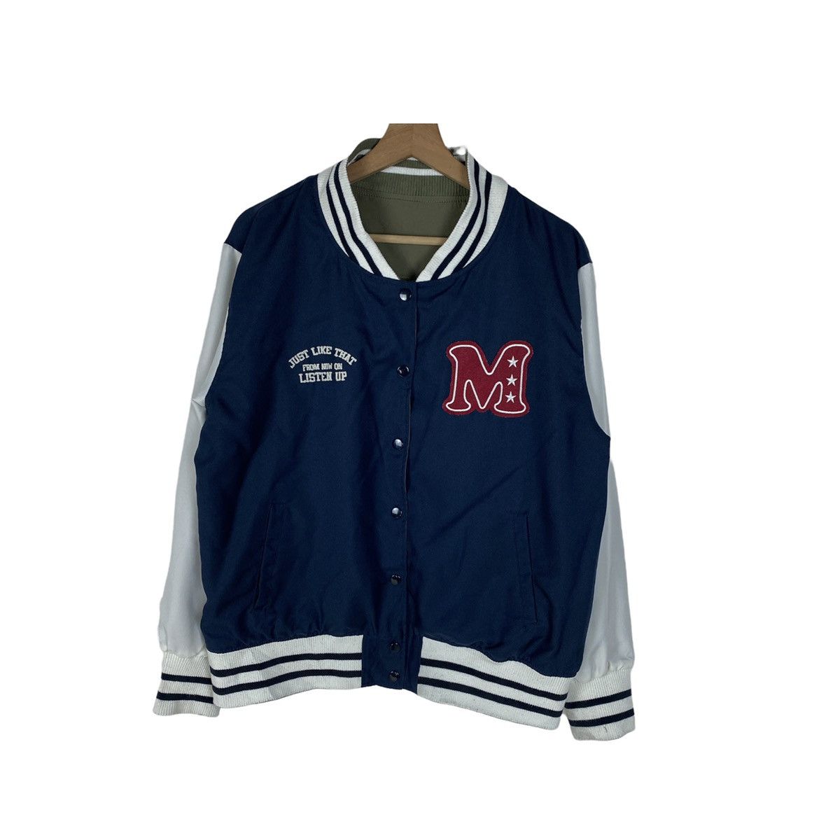 Olive 🔥LASTDROP🔥Japanese Reversible Varsity Embroidered M Jacket Size XXL / US 16-18 / IT 52-54 - 1 Thumbnail