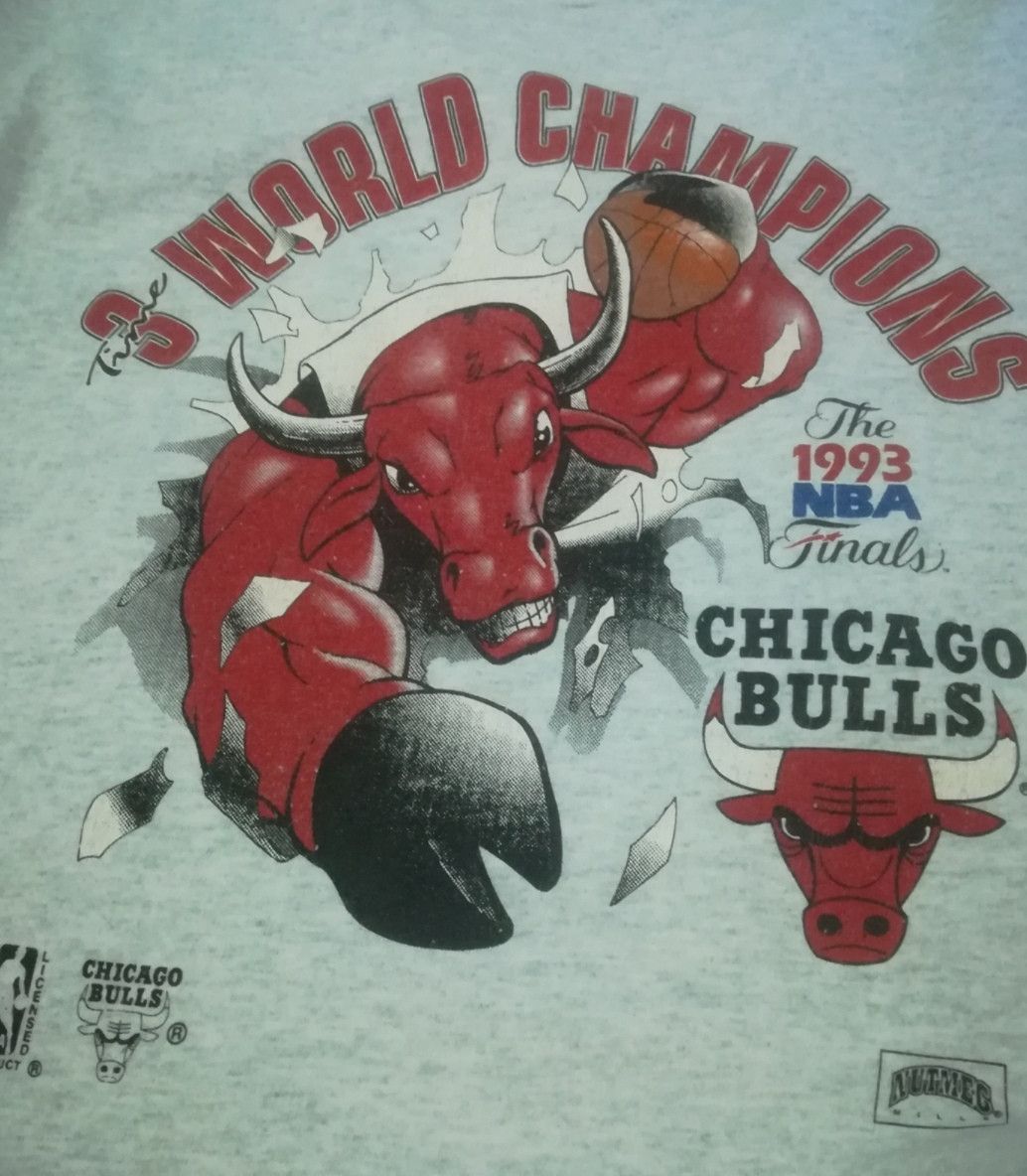 NBA × Vintage Vintage 90s Chicago Bulls World champion T-Shirt Size US XL / EU 56 / 4 - 3 Thumbnail