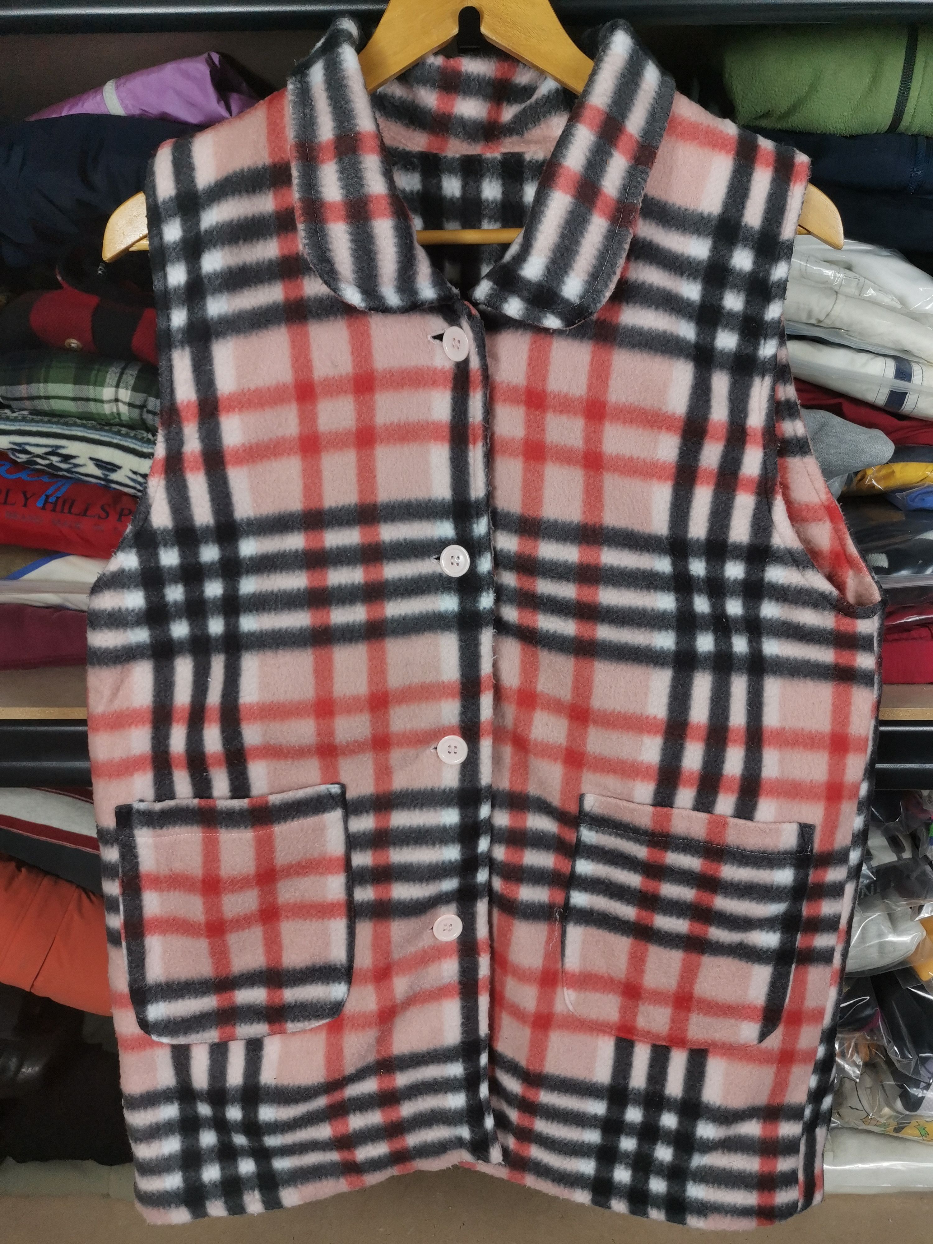 Japanese Brand Vintage Japanese Brand Fleece Chekered Vest Size US M / EU 48-50 / 2 - 1 Thumbnail