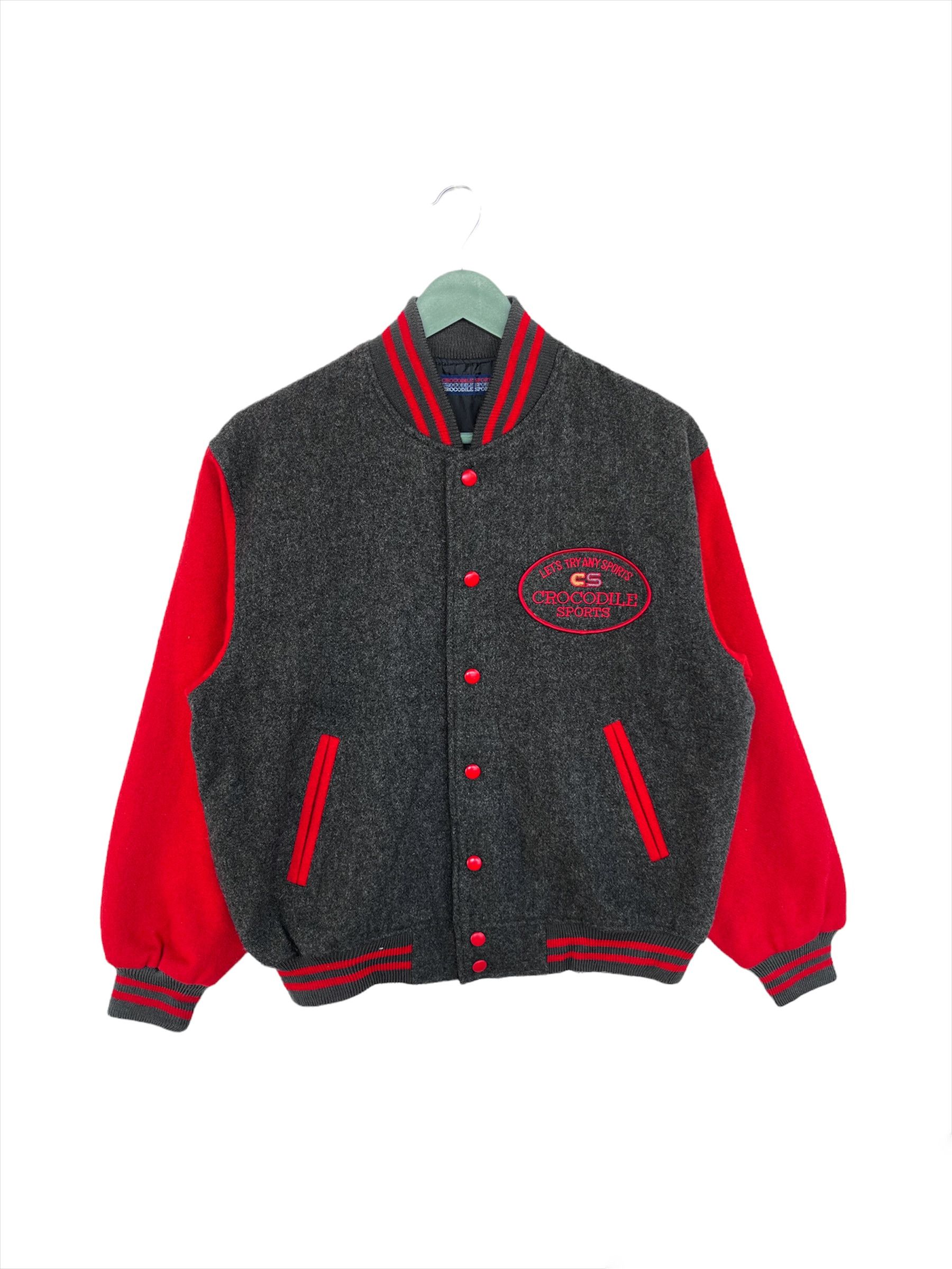 Vintage Vintage 90s Crocodile Sports Wool Varsity Jacket Size US M / EU 48-50 / 2 - 1 Thumbnail