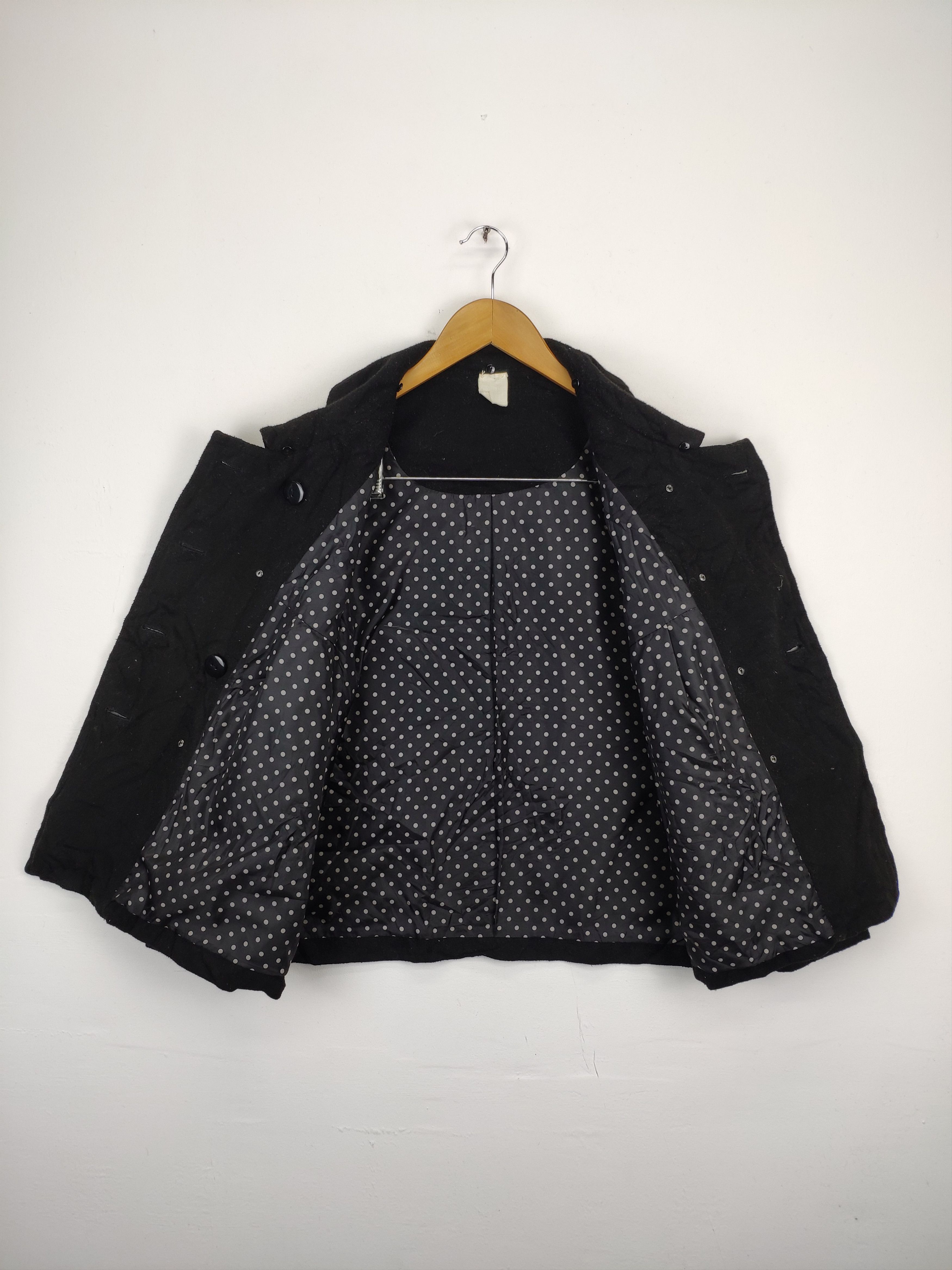 Designer Sur Lesnuages Double Breasted Peacoat Black Size M / US 6-8 / IT 42-44 - 3 Thumbnail