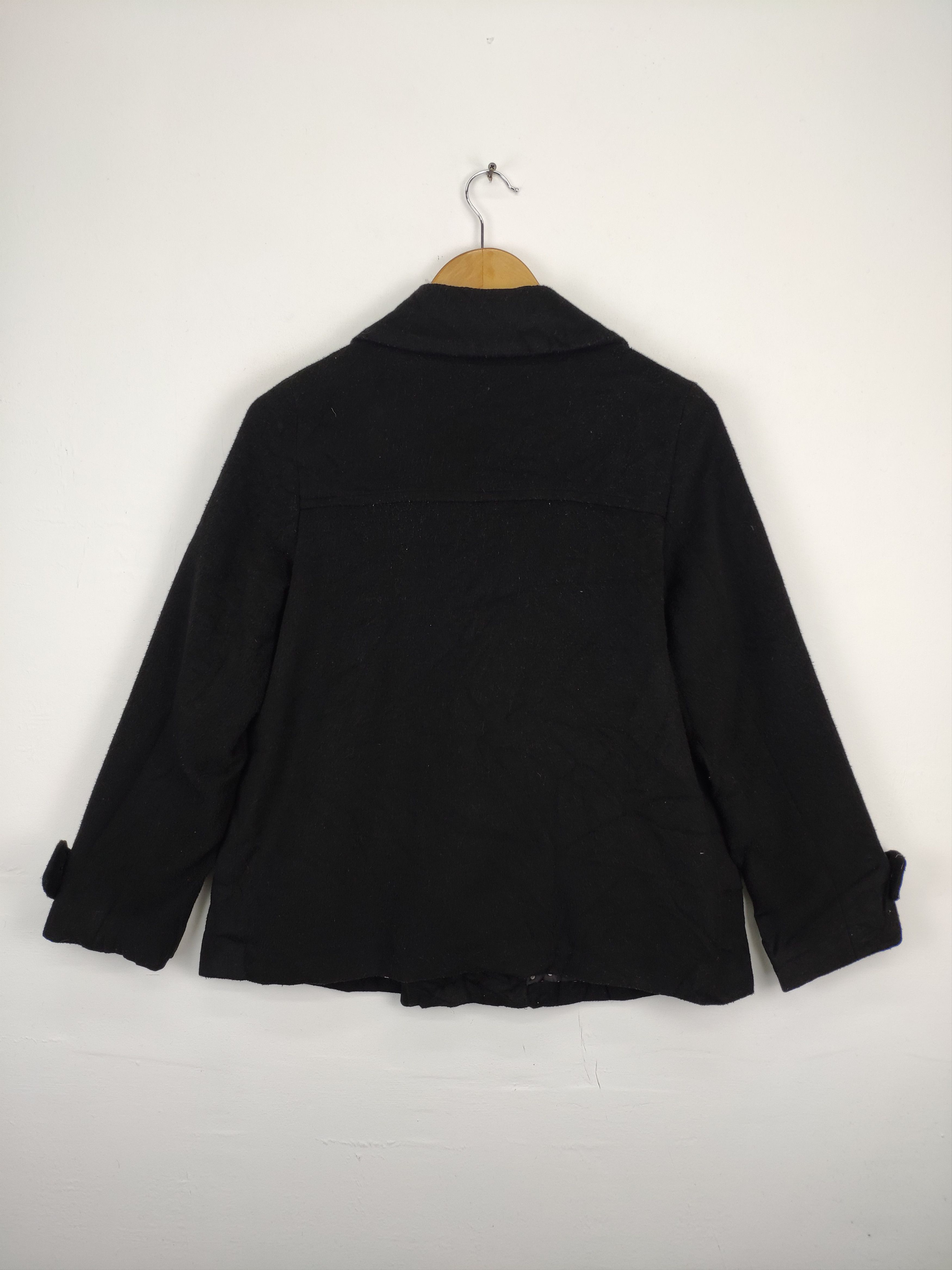 Designer Sur Lesnuages Double Breasted Peacoat Black Size M / US 6-8 / IT 42-44 - 4 Thumbnail