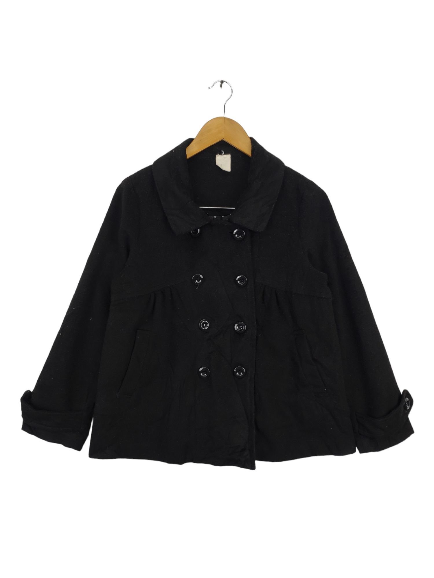 Designer Sur Lesnuages Double Breasted Peacoat Black Size M / US 6-8 / IT 42-44 - 1 Thumbnail