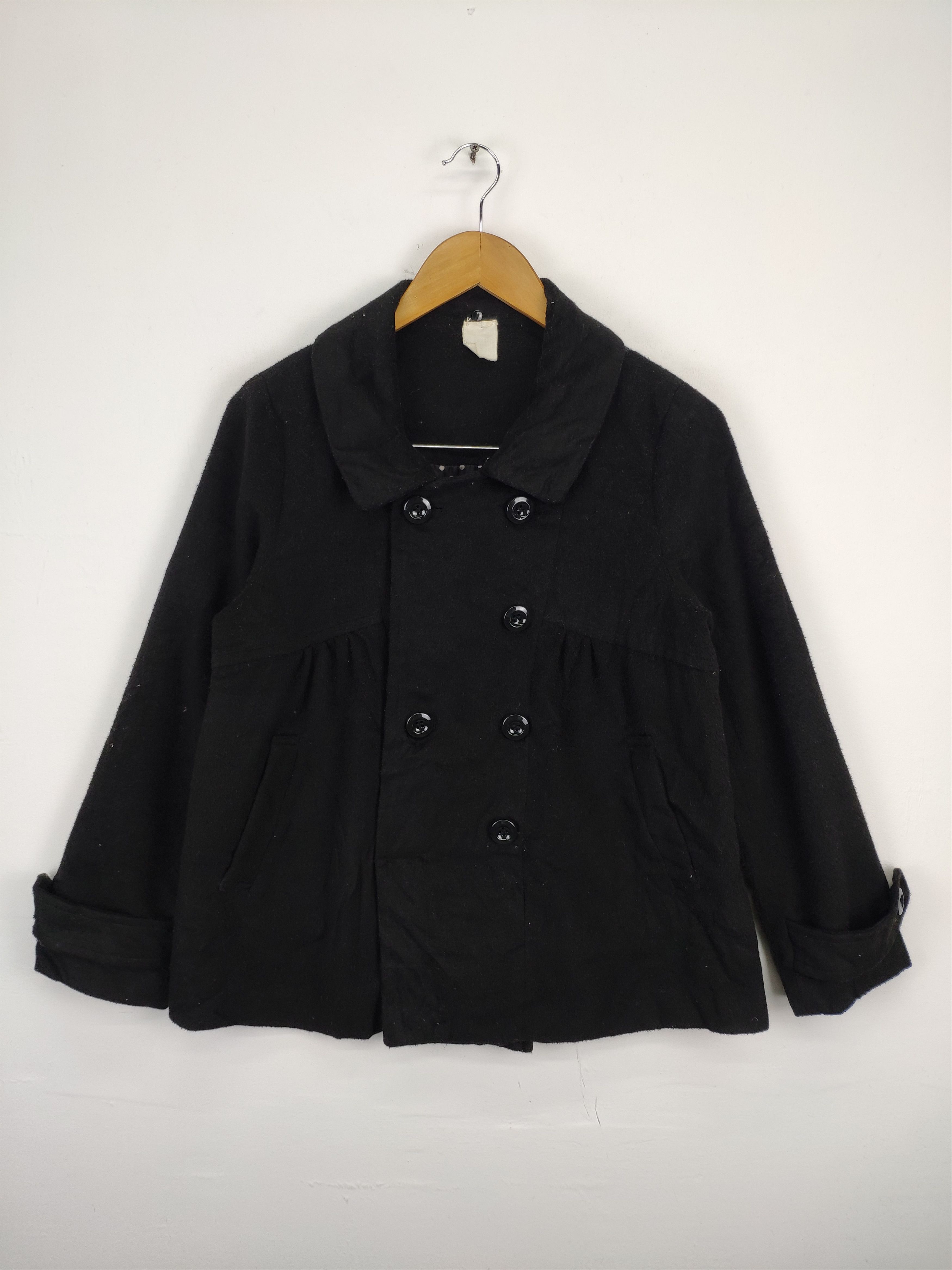 Designer Sur Lesnuages Double Breasted Peacoat Black Size M / US 6-8 / IT 42-44 - 2 Thumbnail