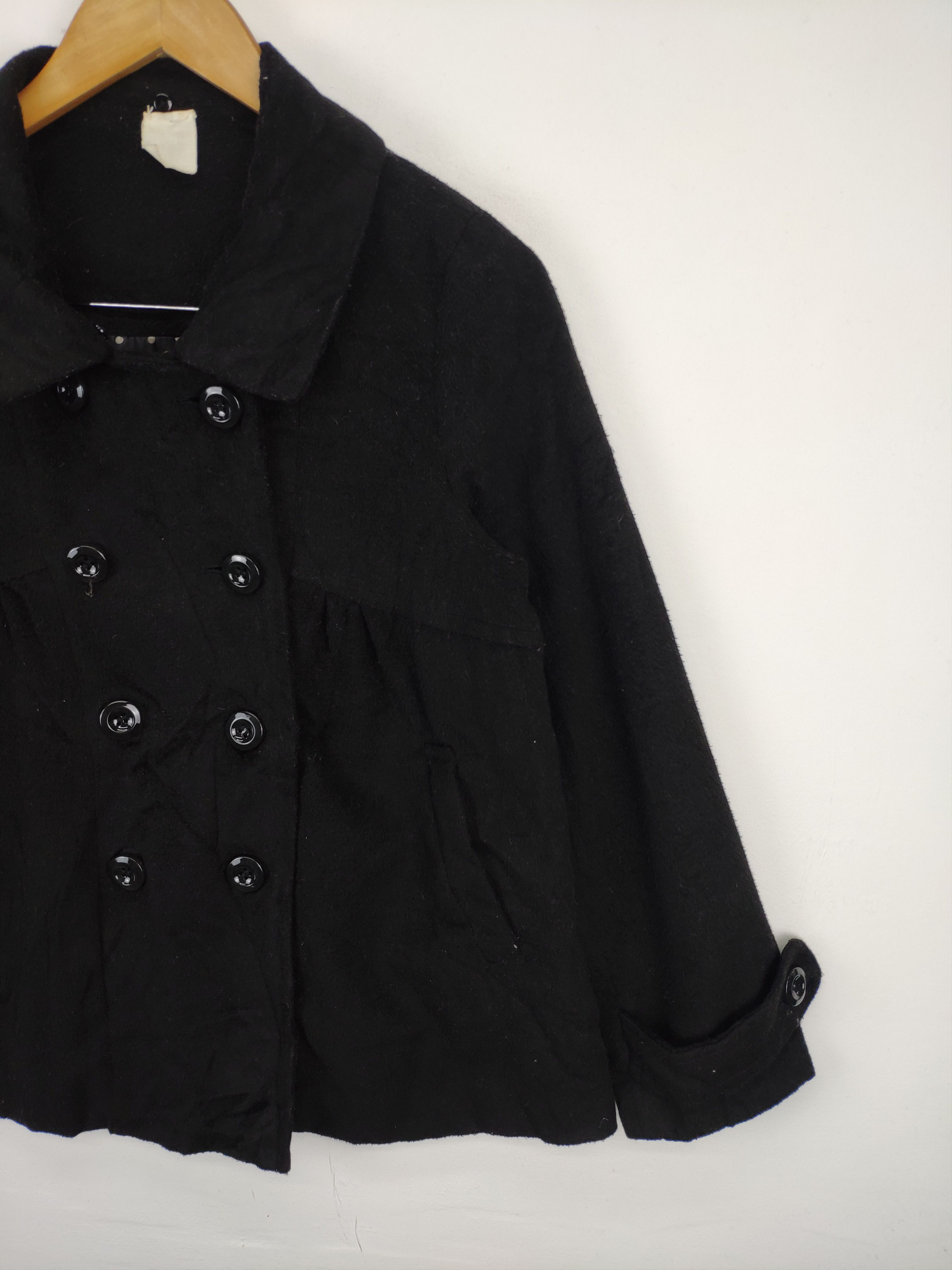 Designer Sur Lesnuages Double Breasted Peacoat Black Size M / US 6-8 / IT 42-44 - 7 Thumbnail