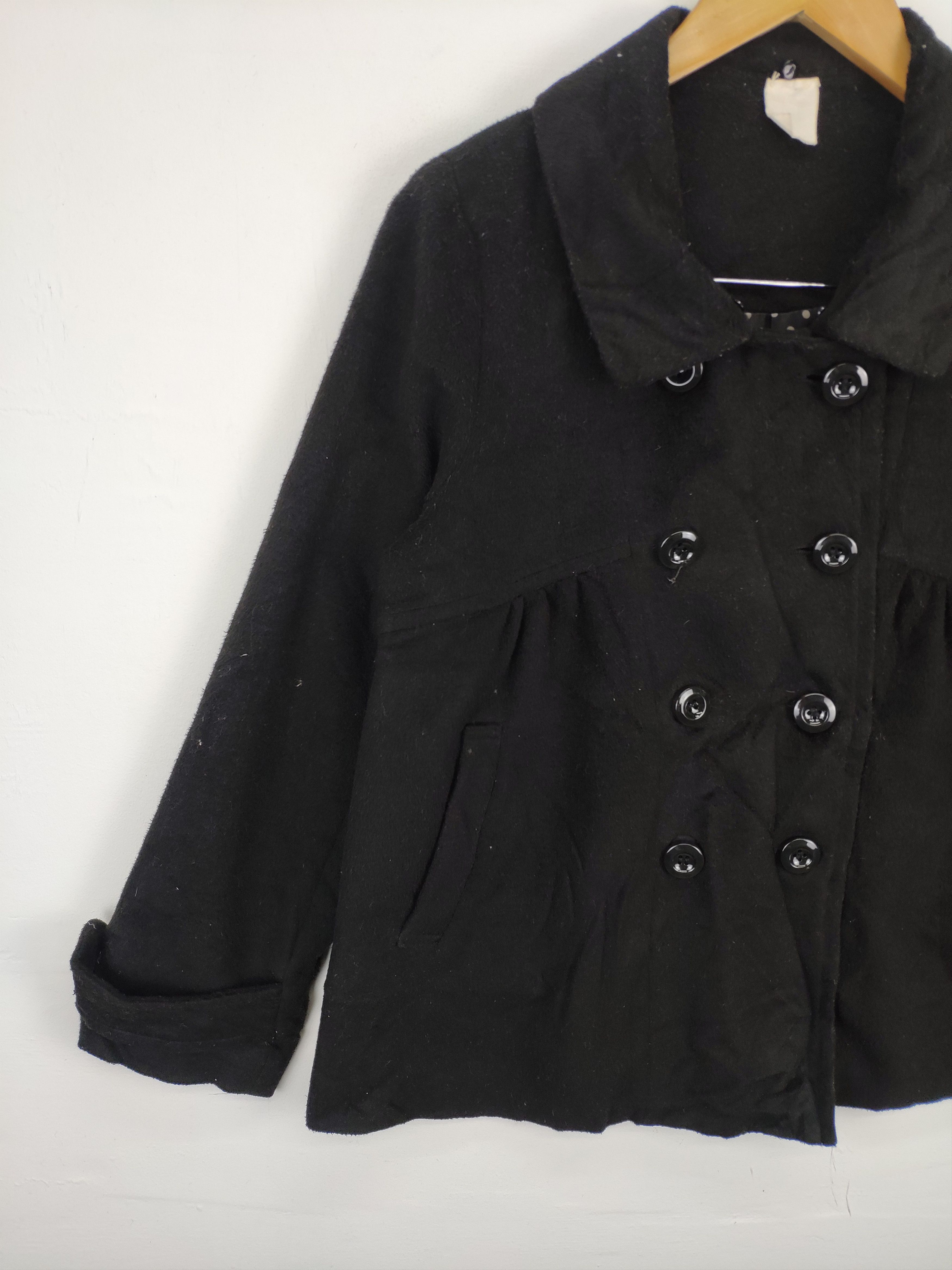 Designer Sur Lesnuages Double Breasted Peacoat Black Size M / US 6-8 / IT 42-44 - 8 Thumbnail