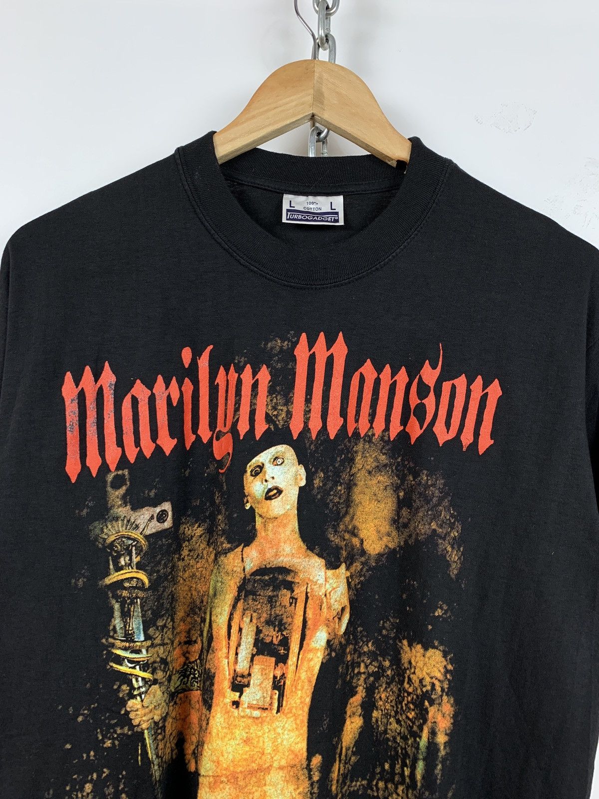 Band Tees 90s Vintage Marilyn Manson Tetragrammaton Band T-Shirt Size US M / EU 48-50 / 2 - 5 Thumbnail