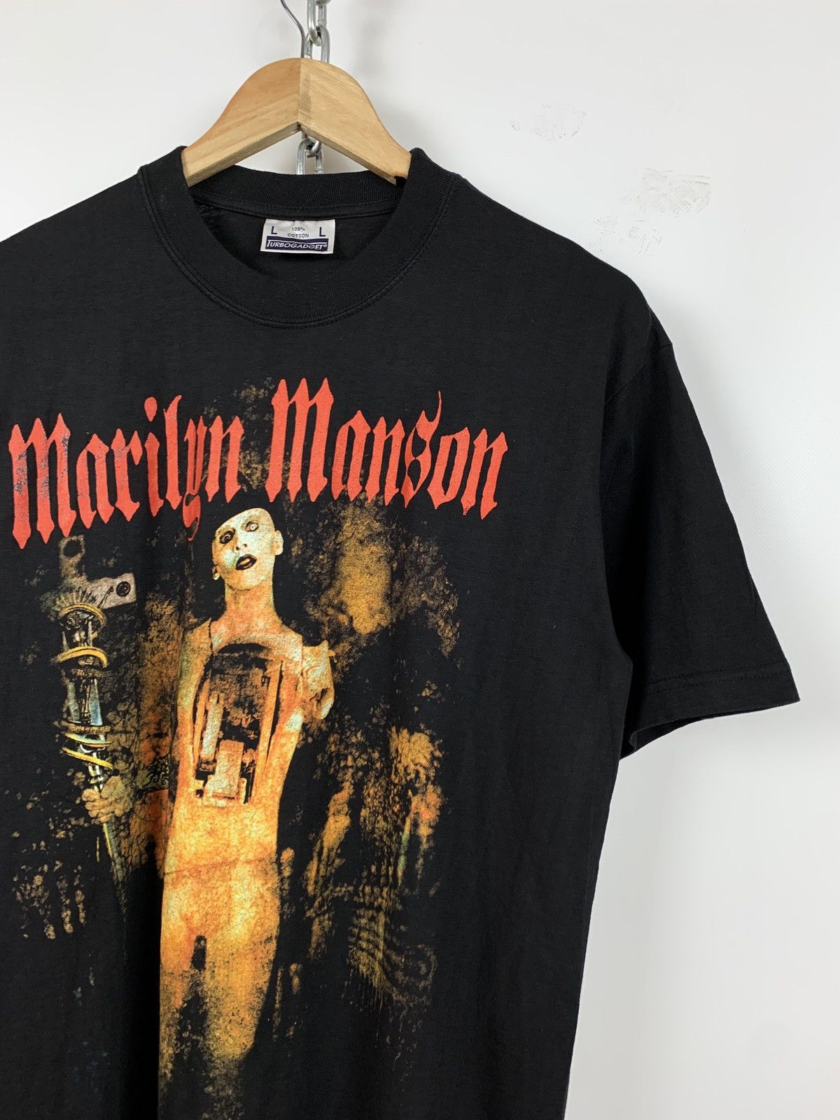 Band Tees 90s Vintage Marilyn Manson Tetragrammaton Band T-Shirt Size US M / EU 48-50 / 2 - 4 Thumbnail