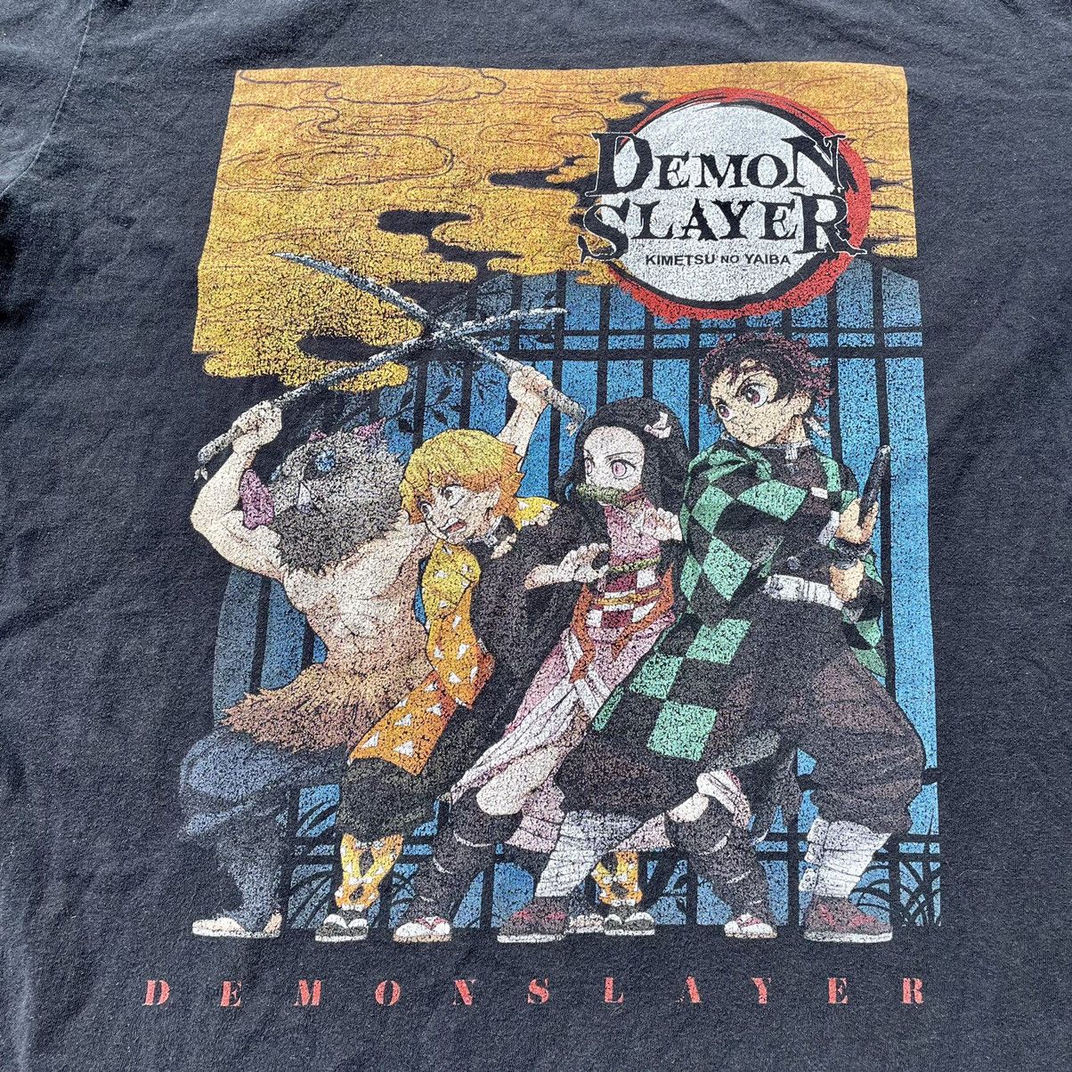 Vintage Vintage 90s Demon Slayer Graphic Tee Sun Faded Anime Slim M Size US M / EU 48-50 / 2 - 4 Thumbnail