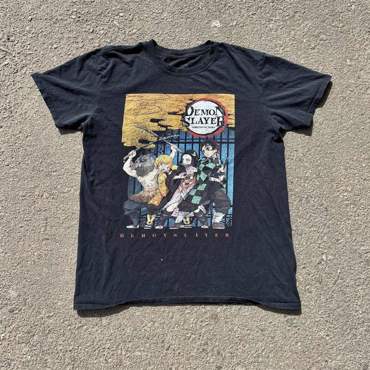 Vintage Vintage 90s Demon Slayer Graphic Tee Sun Faded Anime Slim M Size US M / EU 48-50 / 2 - 1 Thumbnail