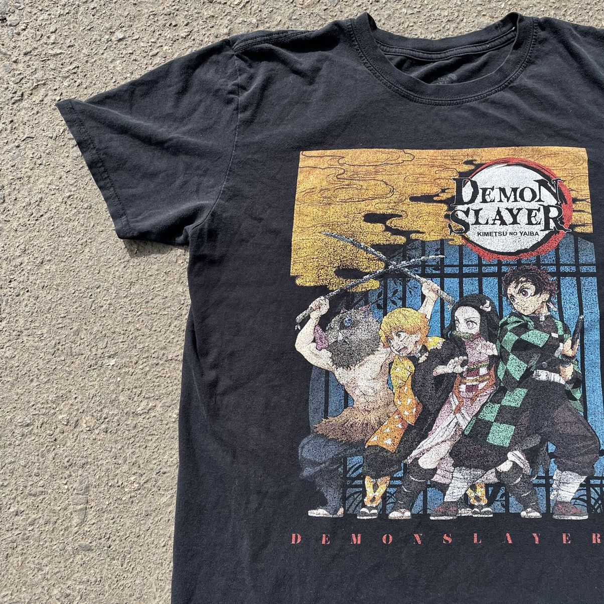 Vintage Vintage 90s Demon Slayer Graphic Tee Sun Faded Anime Slim M Size US M / EU 48-50 / 2 - 2 Thumbnail
