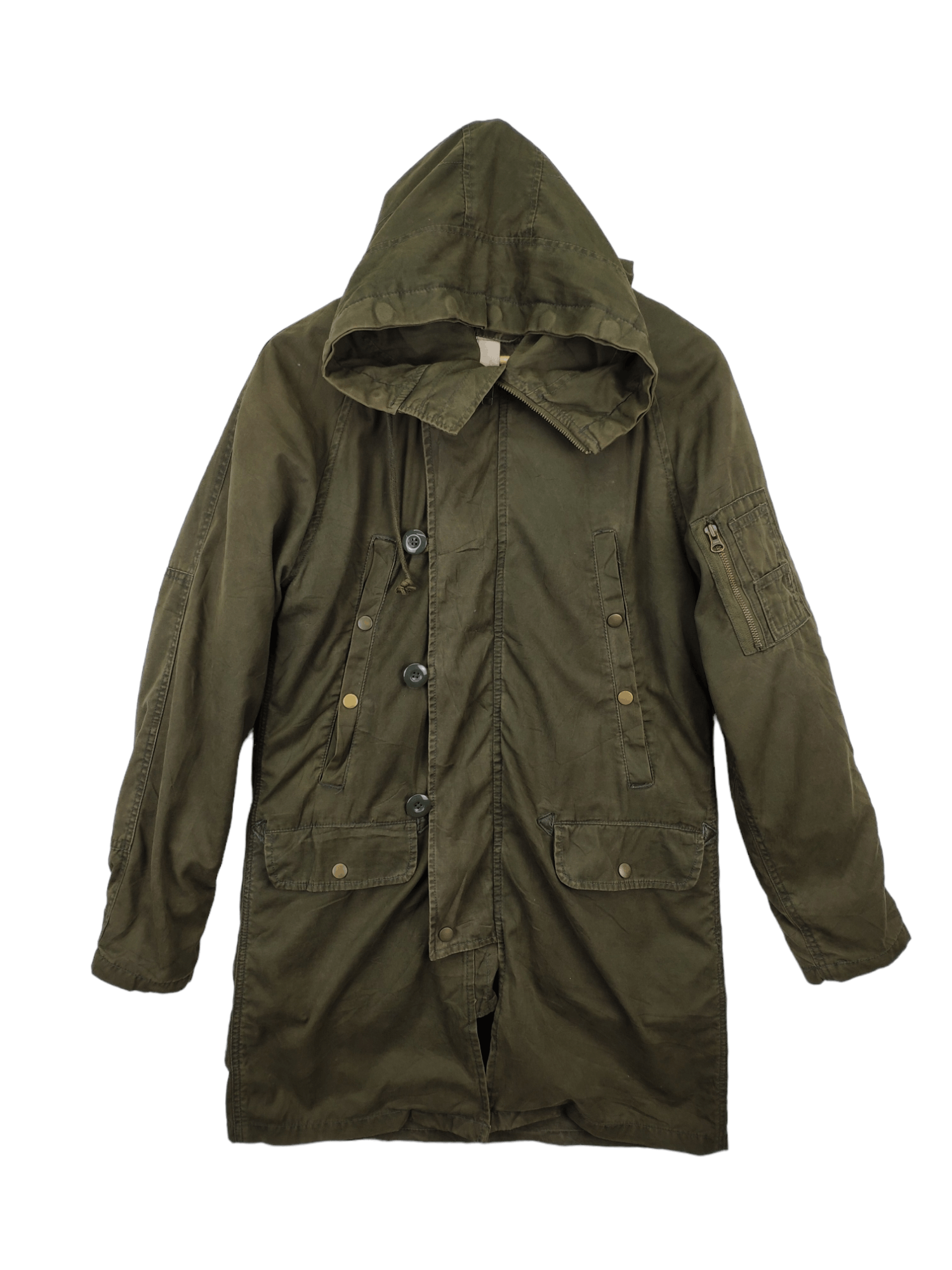 Japanese Brand × Le Grande Bleu (L.G.B.) × Vintage 🇯🇵 Vintage 1990s Hooded Parka Military Style Size US M / EU 48-50 / 2 - 1 Thumbnail