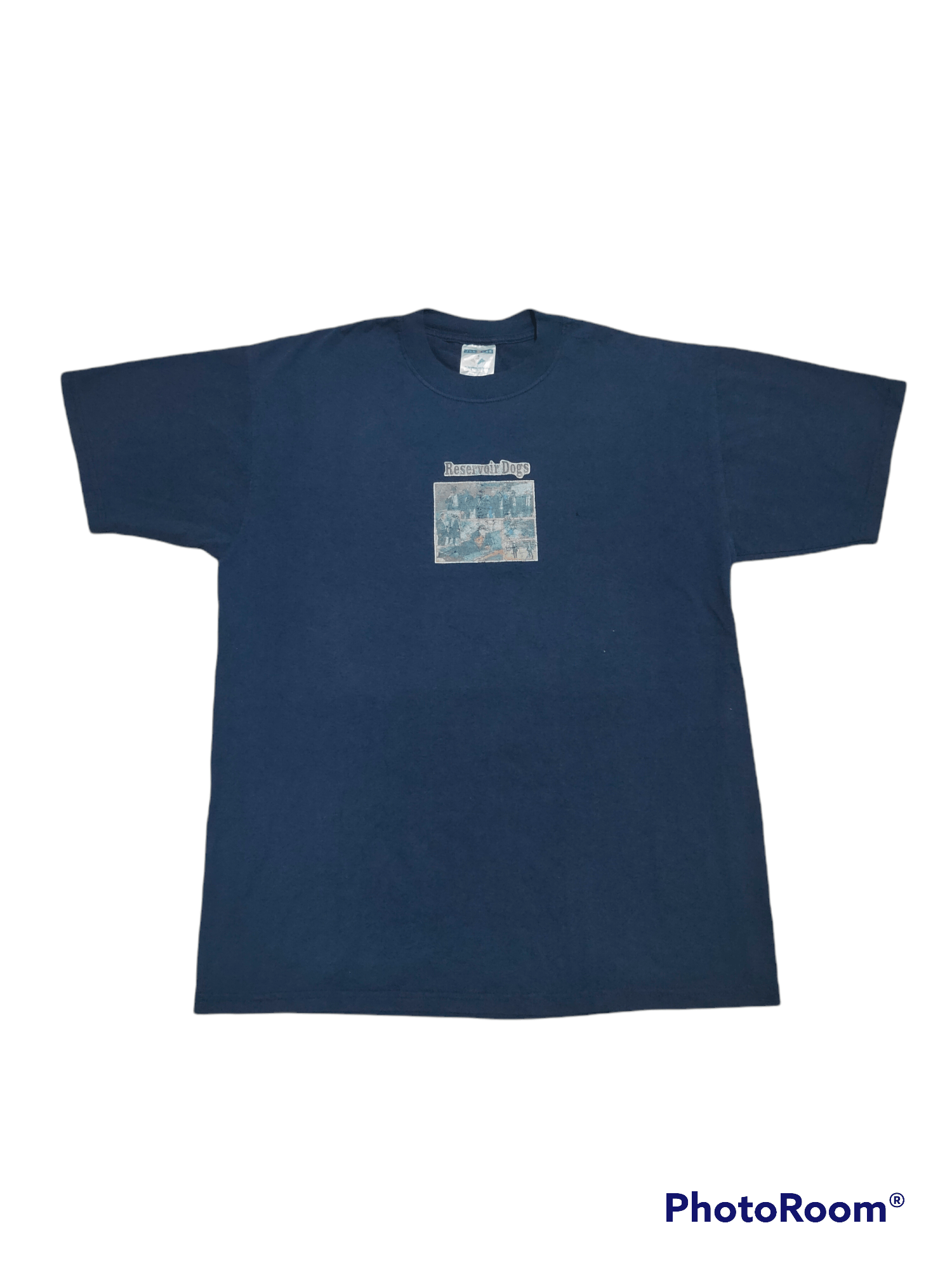 image of Vintage 90's Reservoir Dogs Movie T Shirt in Dark Blue, Men's (Size Large)
