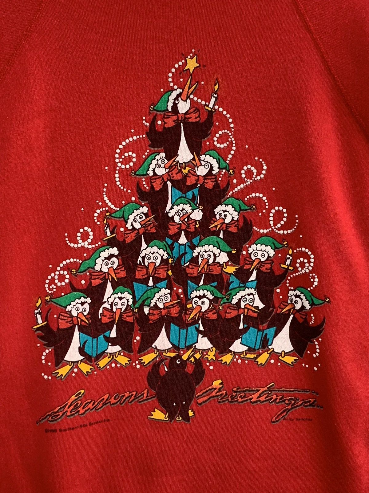 Hanes × Vintage Vintage 1992 Season Greeting Sweatshirt Size US XL / EU 56 / 4 - 3 Thumbnail