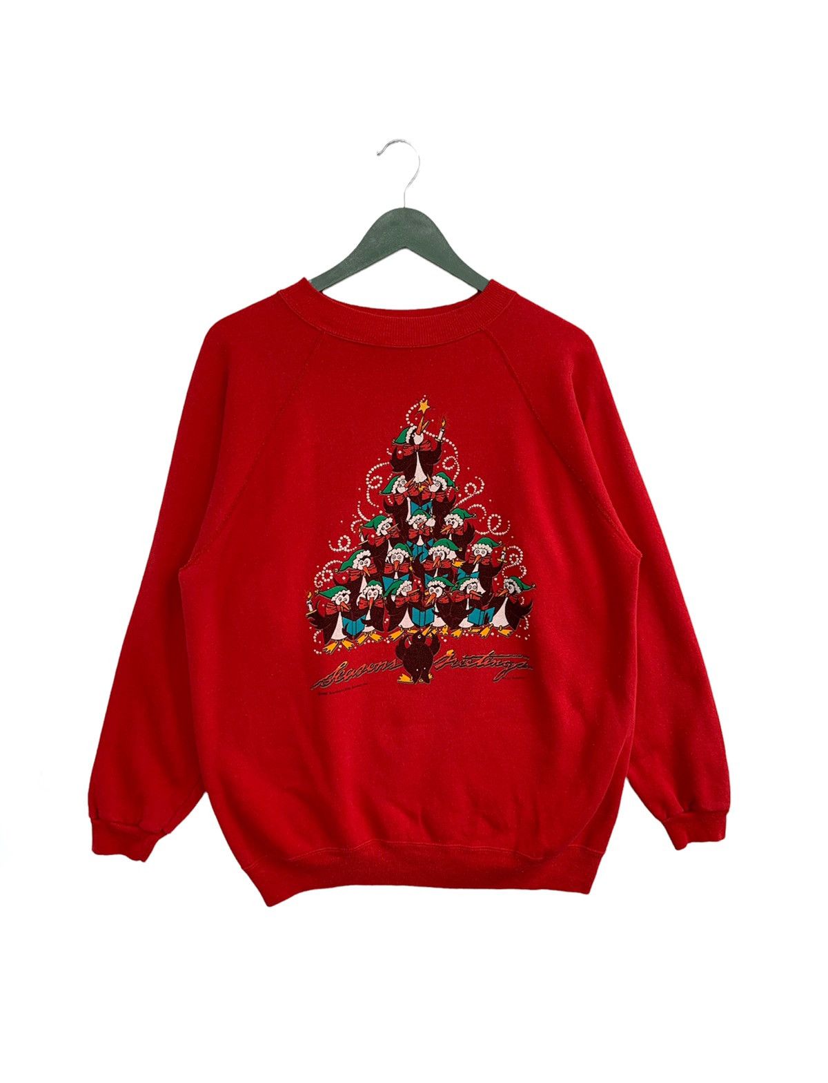 Hanes × Vintage Vintage 1992 Season Greeting Sweatshirt Size US XL / EU 56 / 4 - 1 Thumbnail