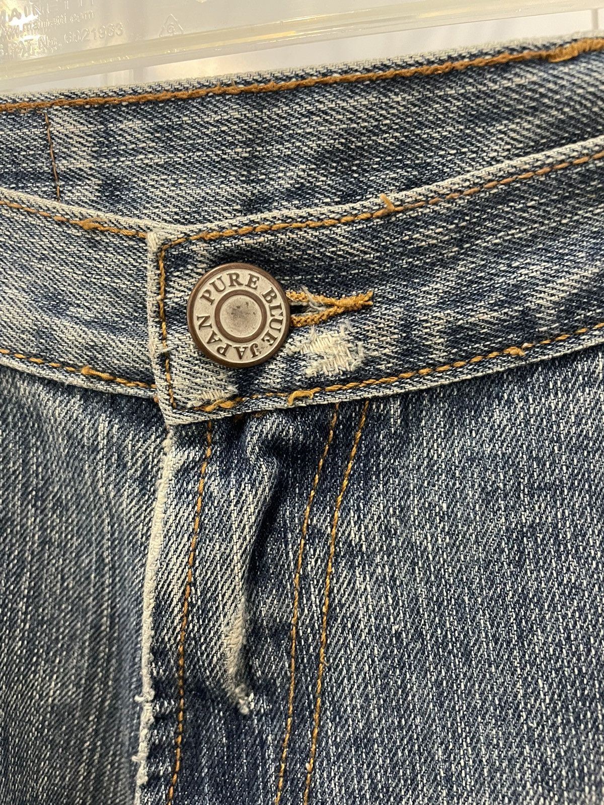 Pure Blue Japan Distressed Raw Japanese Bleached Denim Size US 34 / EU 50 - 3 Thumbnail