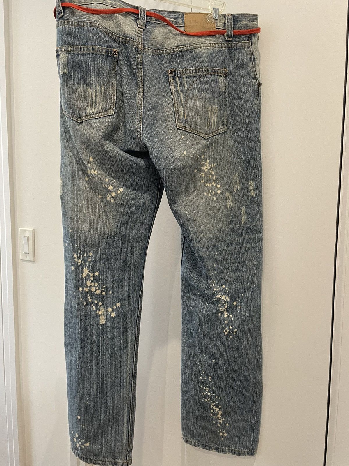 Pure Blue Japan Distressed Raw Japanese Bleached Denim Size US 34 / EU 50 - 2 Thumbnail