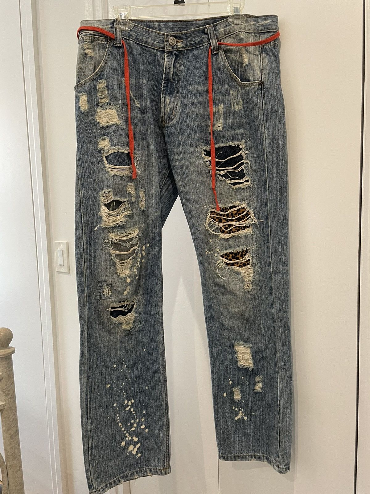 Pure Blue Japan Distressed Raw Japanese Bleached Denim Size US 34 / EU 50 - 1 Thumbnail