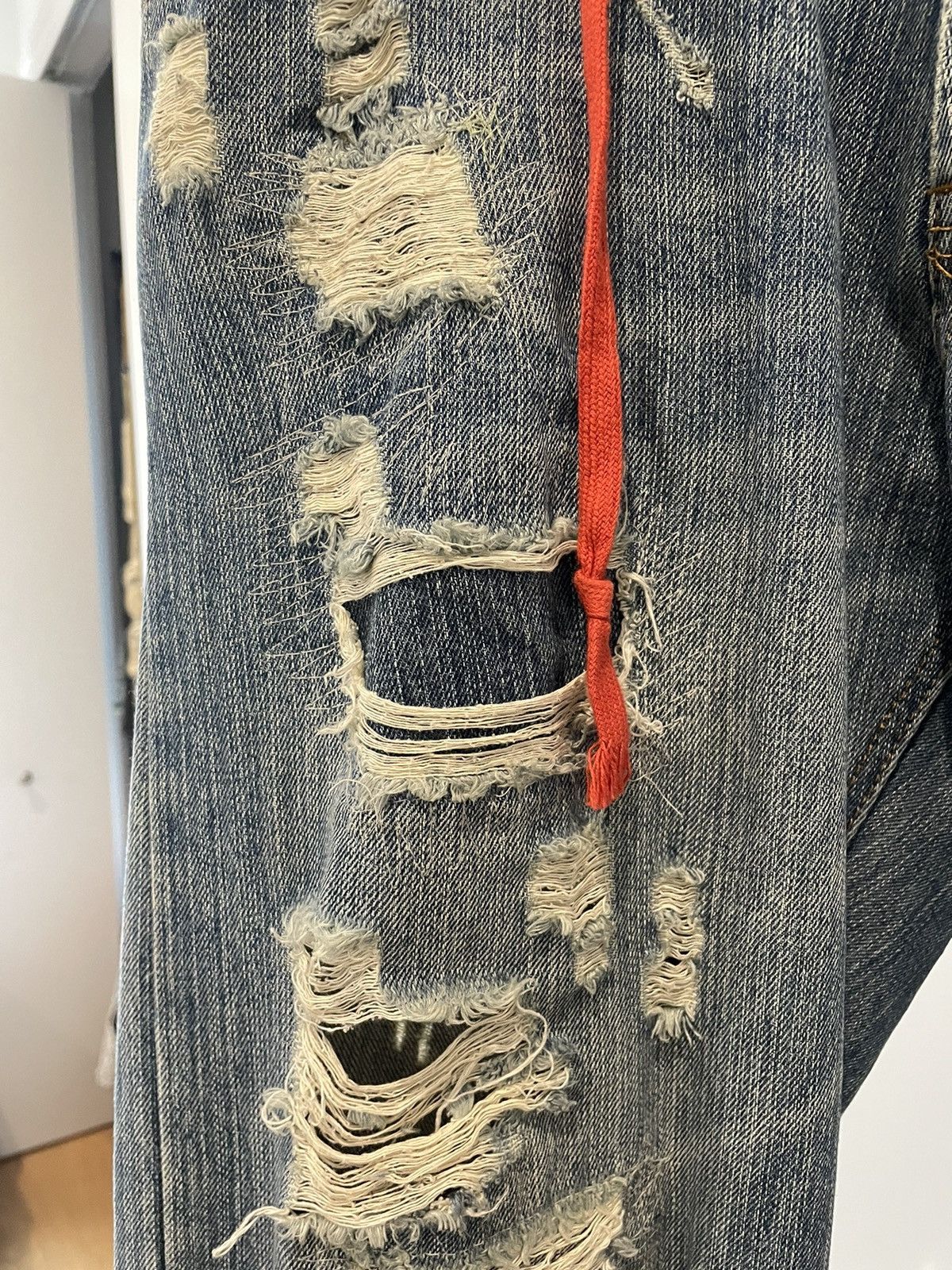 Pure Blue Japan Distressed Raw Japanese Bleached Denim Size US 34 / EU 50 - 5 Thumbnail