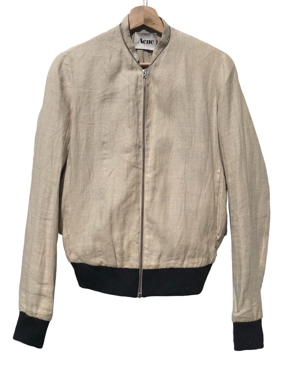 image of Acne Studios x Avant Garde Acne Dark Linen Pss12 Size 34 Jacket in Beige, Women's